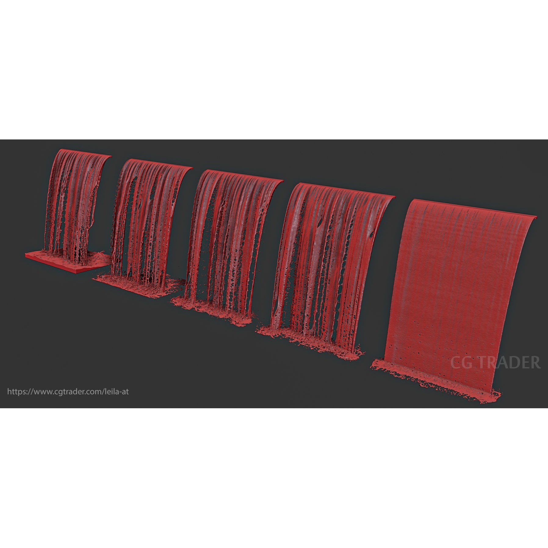 Wall Fountains 3D Model – High Poly Outdoor Water Feature, FBX, OBJ - View 8