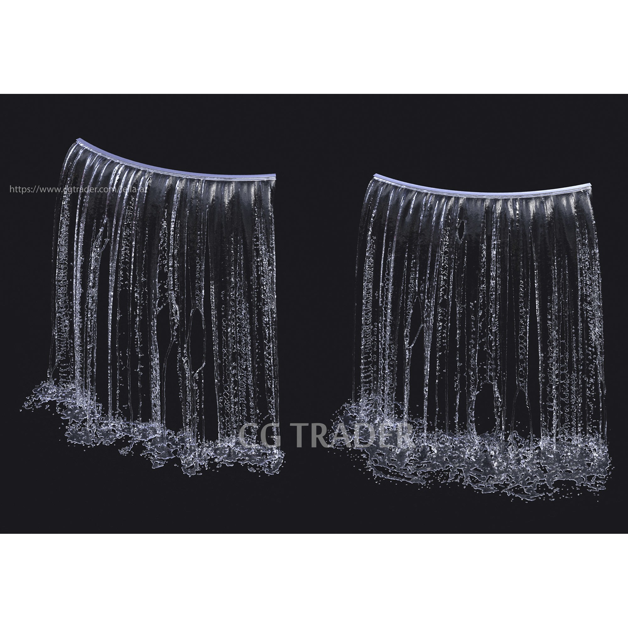 Wall Fountains 3D Model – High Poly Outdoor Water Feature, FBX, OBJ - View 9