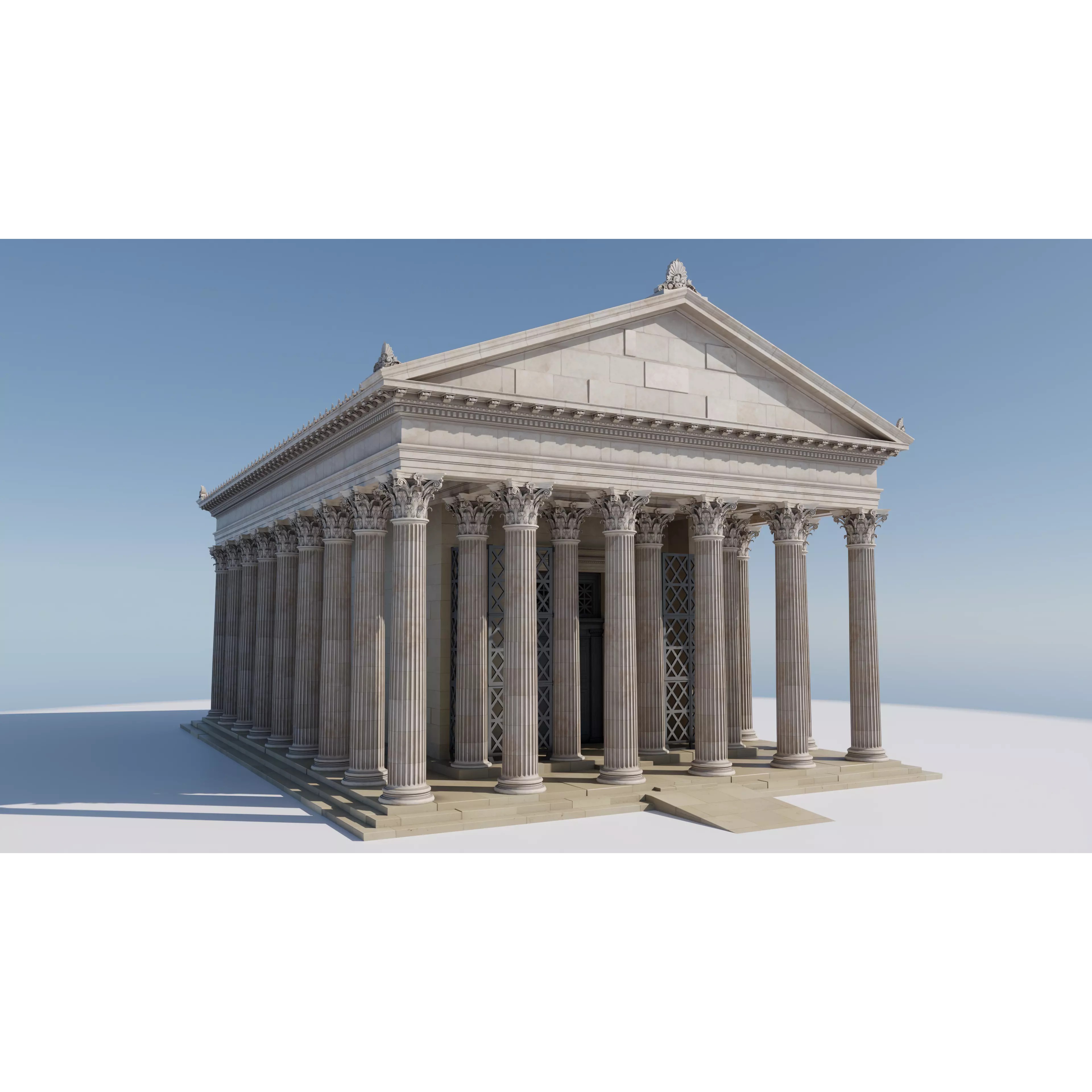 Ancient Greece Temple - Low-Poly Game-Ready 3D Model - View 2