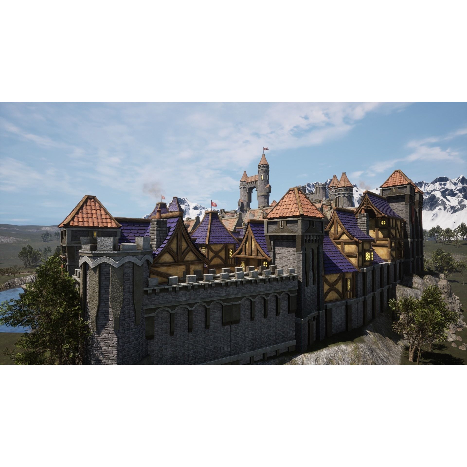 Medieval Castles & Towns 3D Model – Modular Kitbash Pack for Blender & UE5