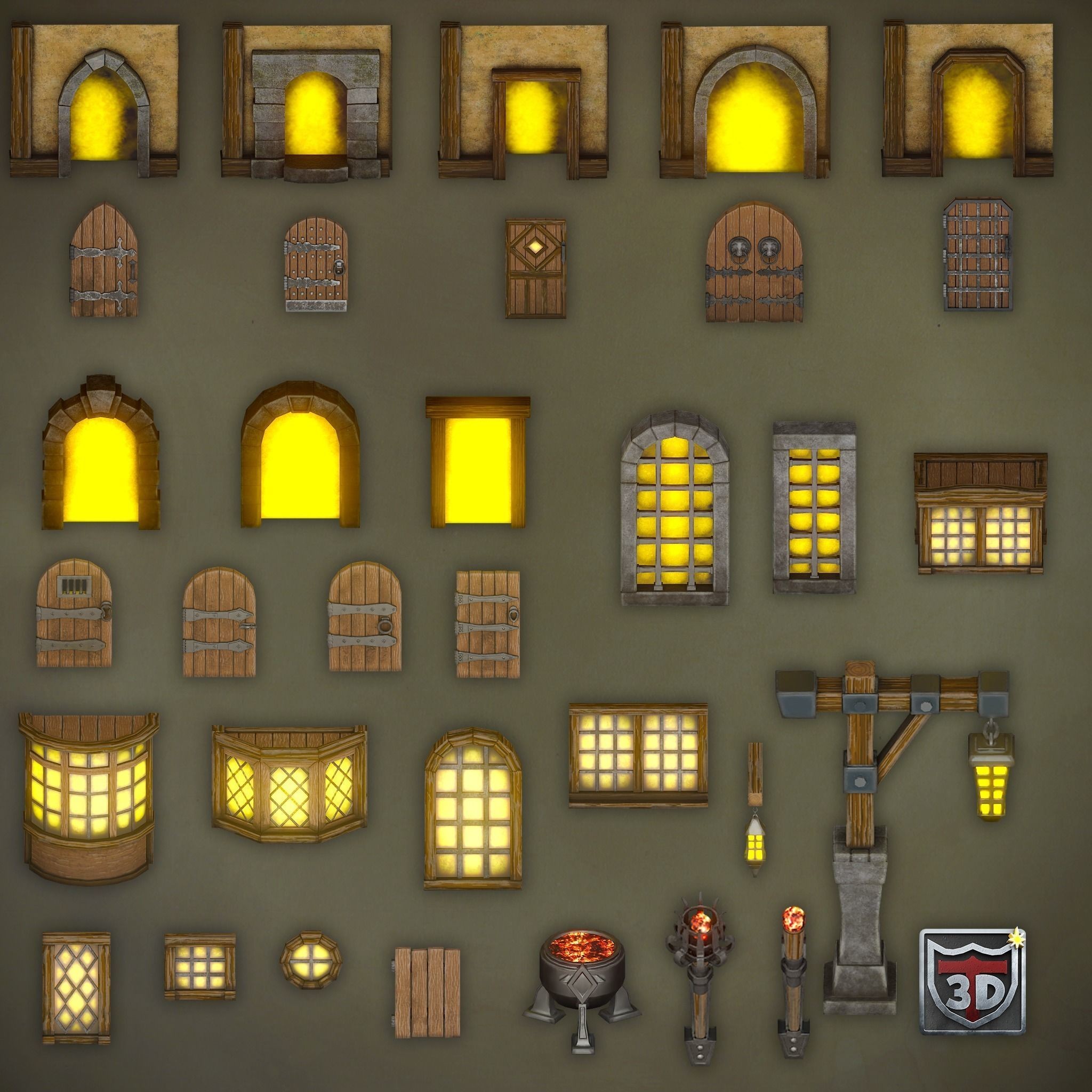 Medieval Castles & Towns 3D Model – Modular Kitbash Pack for Blender & UE5 - View 10