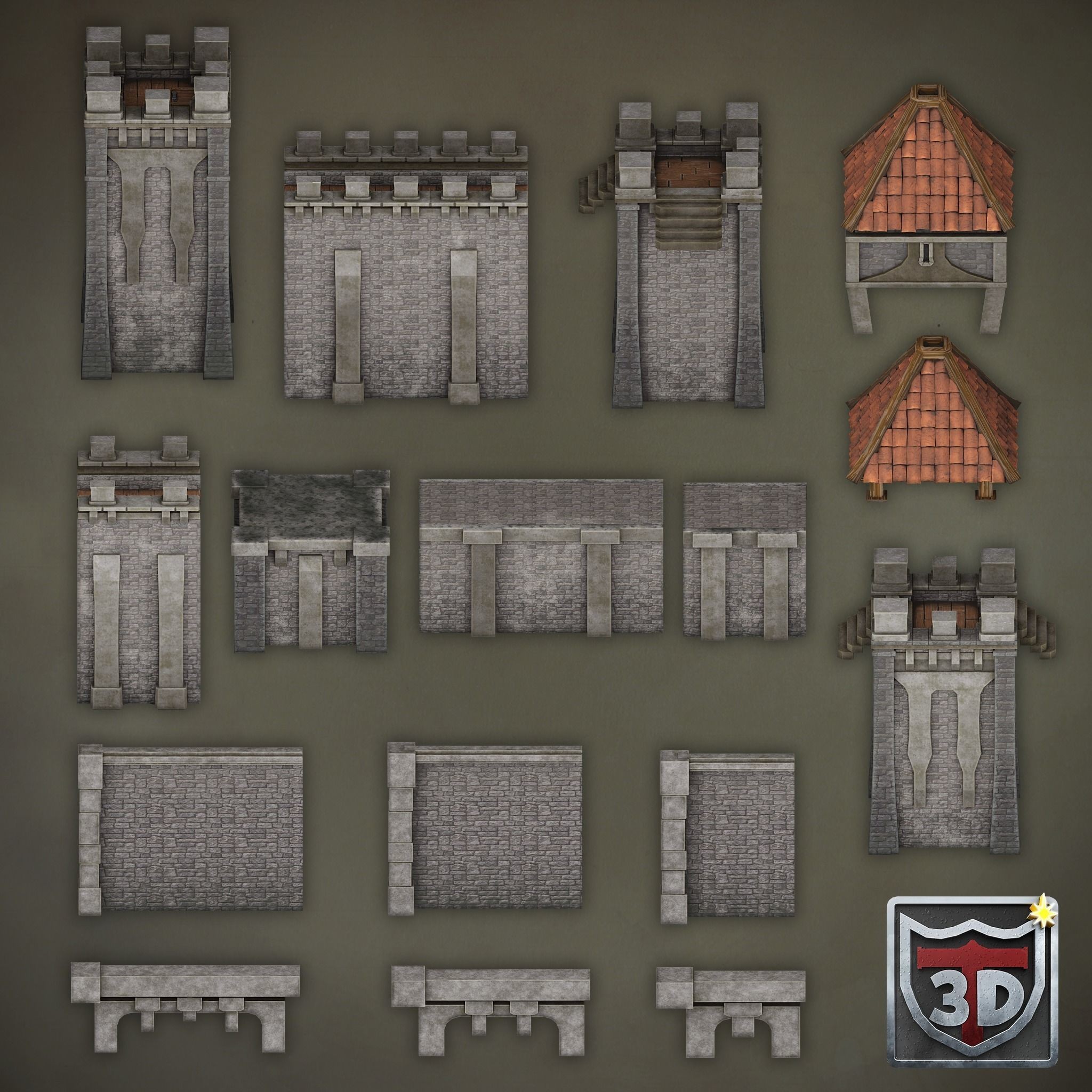 Medieval Castles & Towns 3D Model – Modular Kitbash Pack for Blender & UE5 - View 11