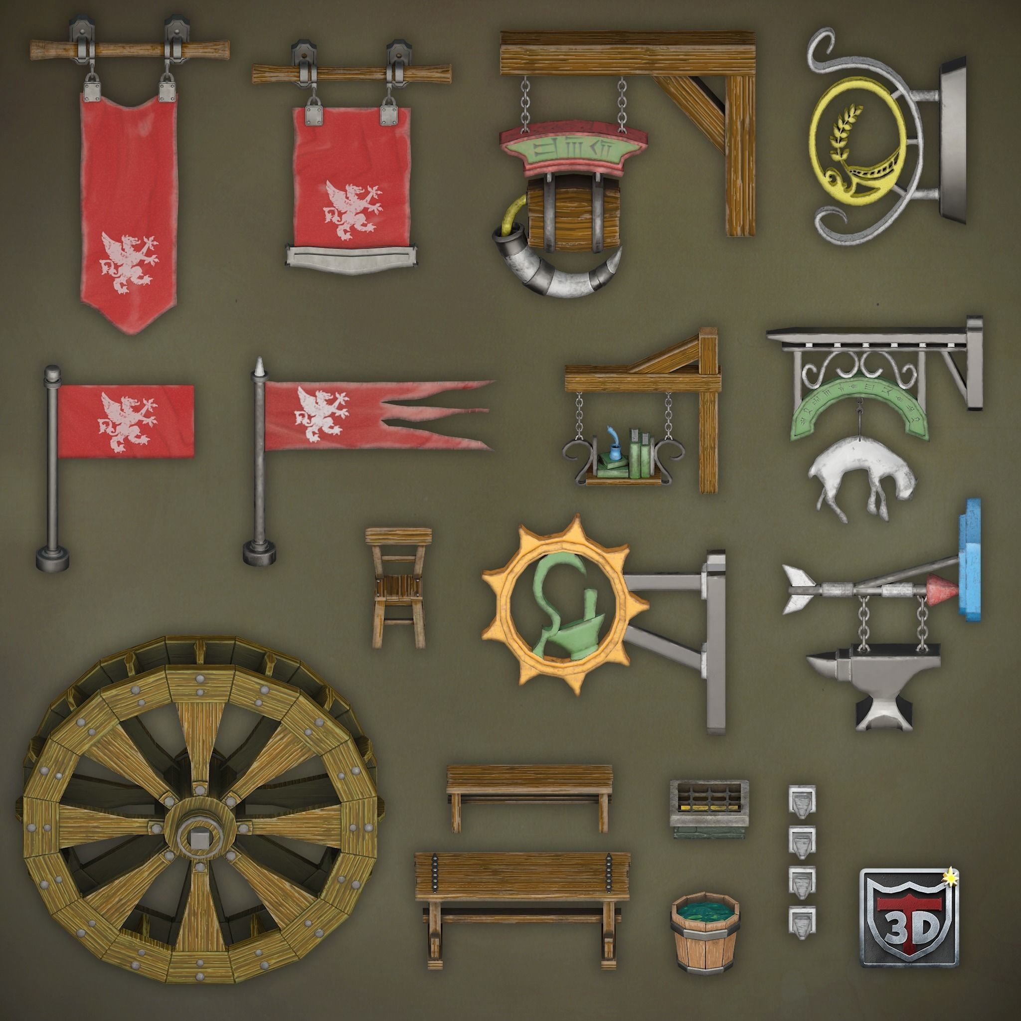 Medieval Castles & Towns 3D Model – Modular Kitbash Pack for Blender & UE5 - View 12