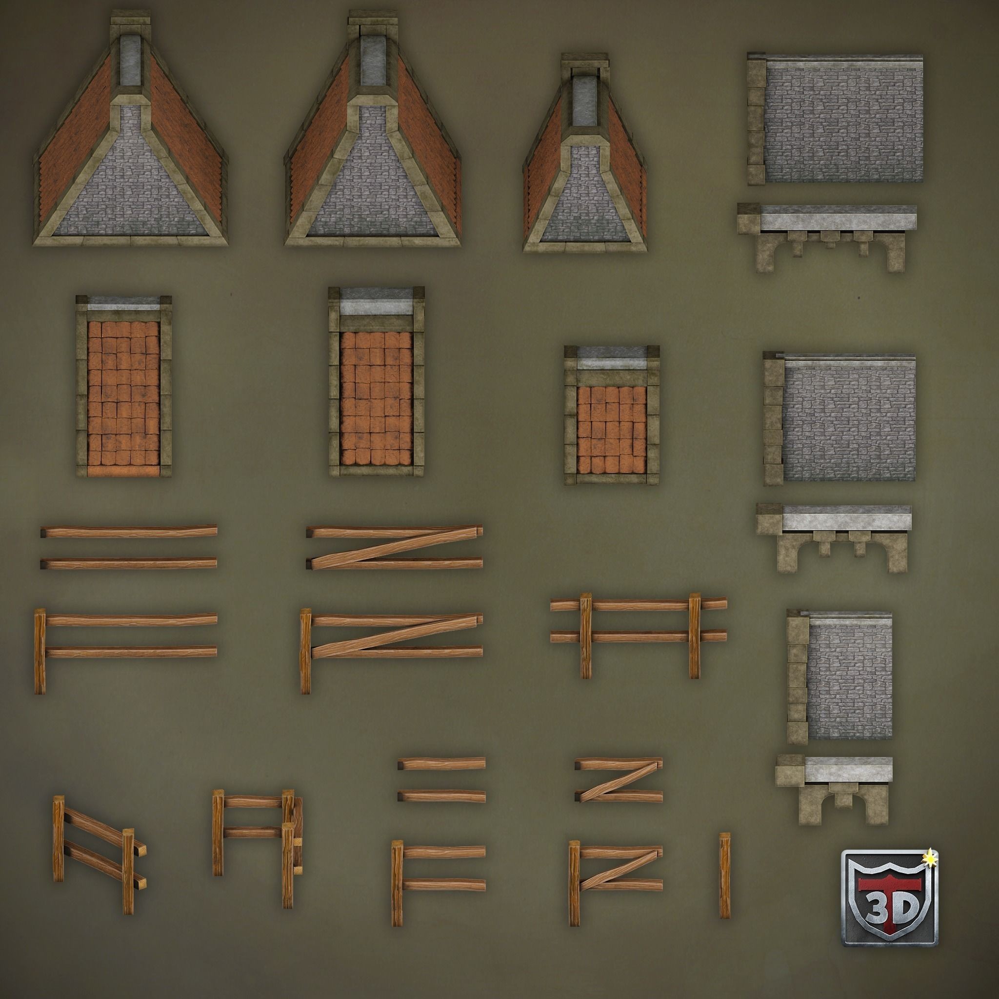 Medieval Castles & Towns 3D Model – Modular Kitbash Pack for Blender & UE5 - View 13