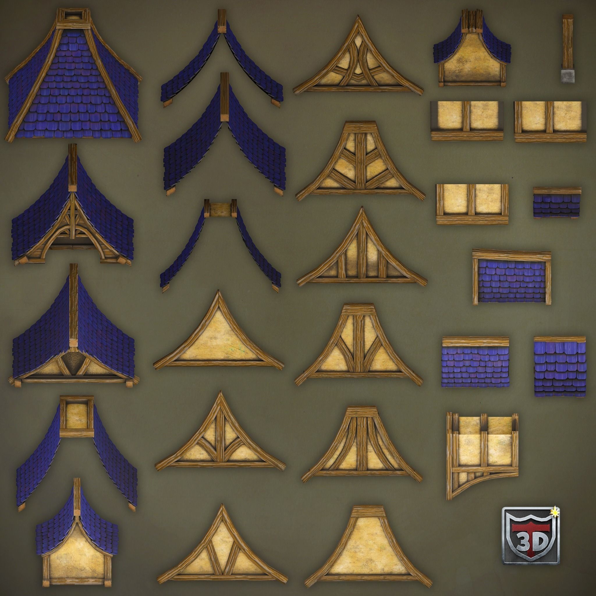 Medieval Castles & Towns 3D Model – Modular Kitbash Pack for Blender & UE5 - View 14