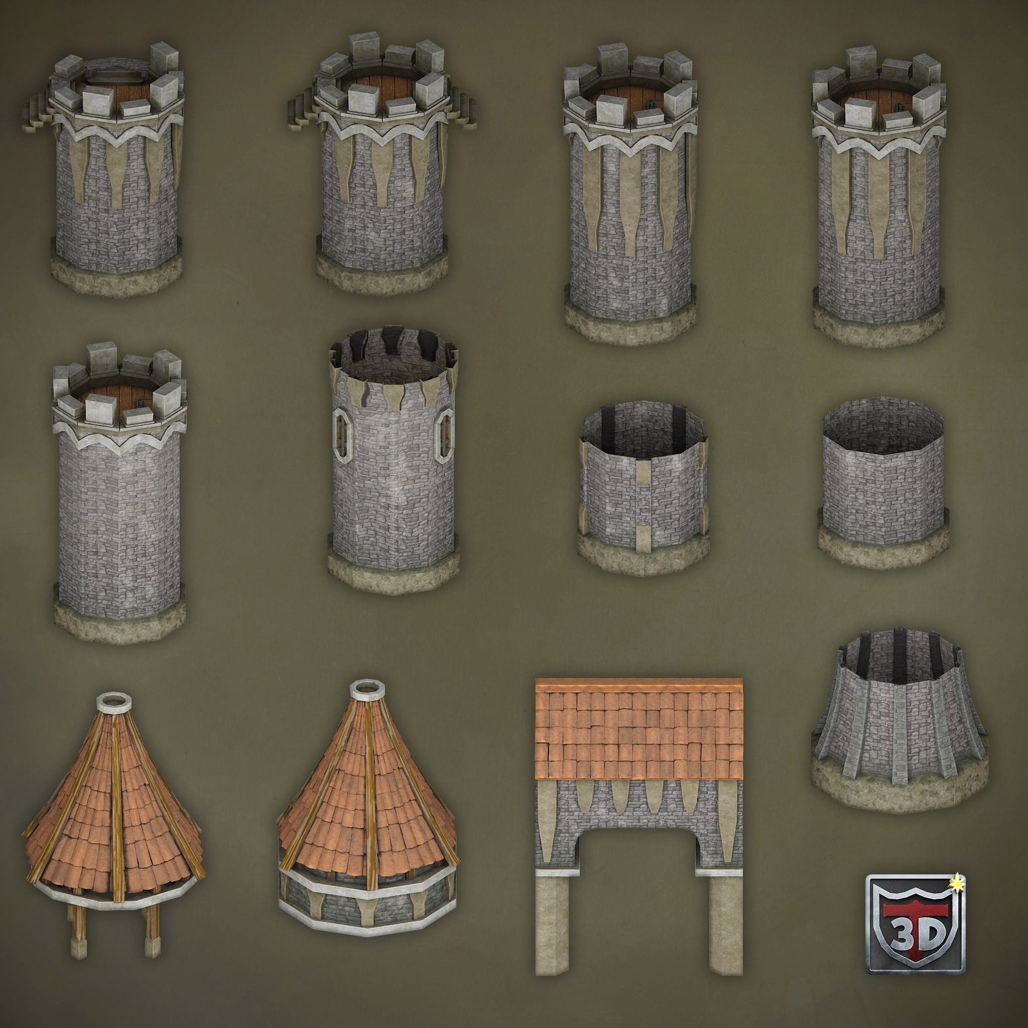 Medieval Castles & Towns 3D Model – Modular Kitbash Pack for Blender & UE5 - View 15