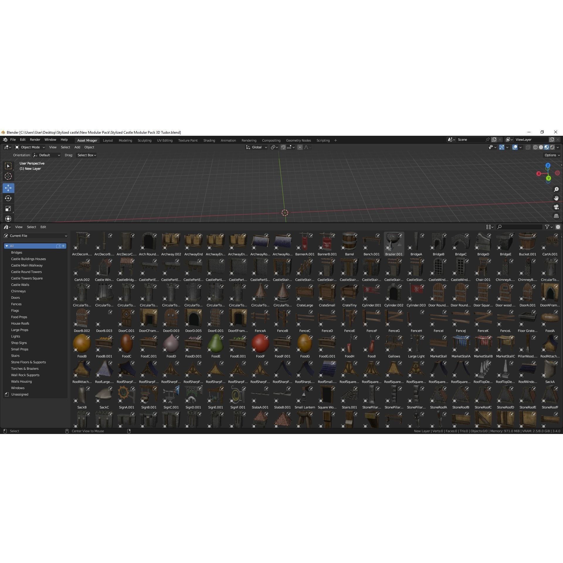 Medieval Castles & Towns 3D Model – Modular Kitbash Pack for Blender & UE5 - View 19