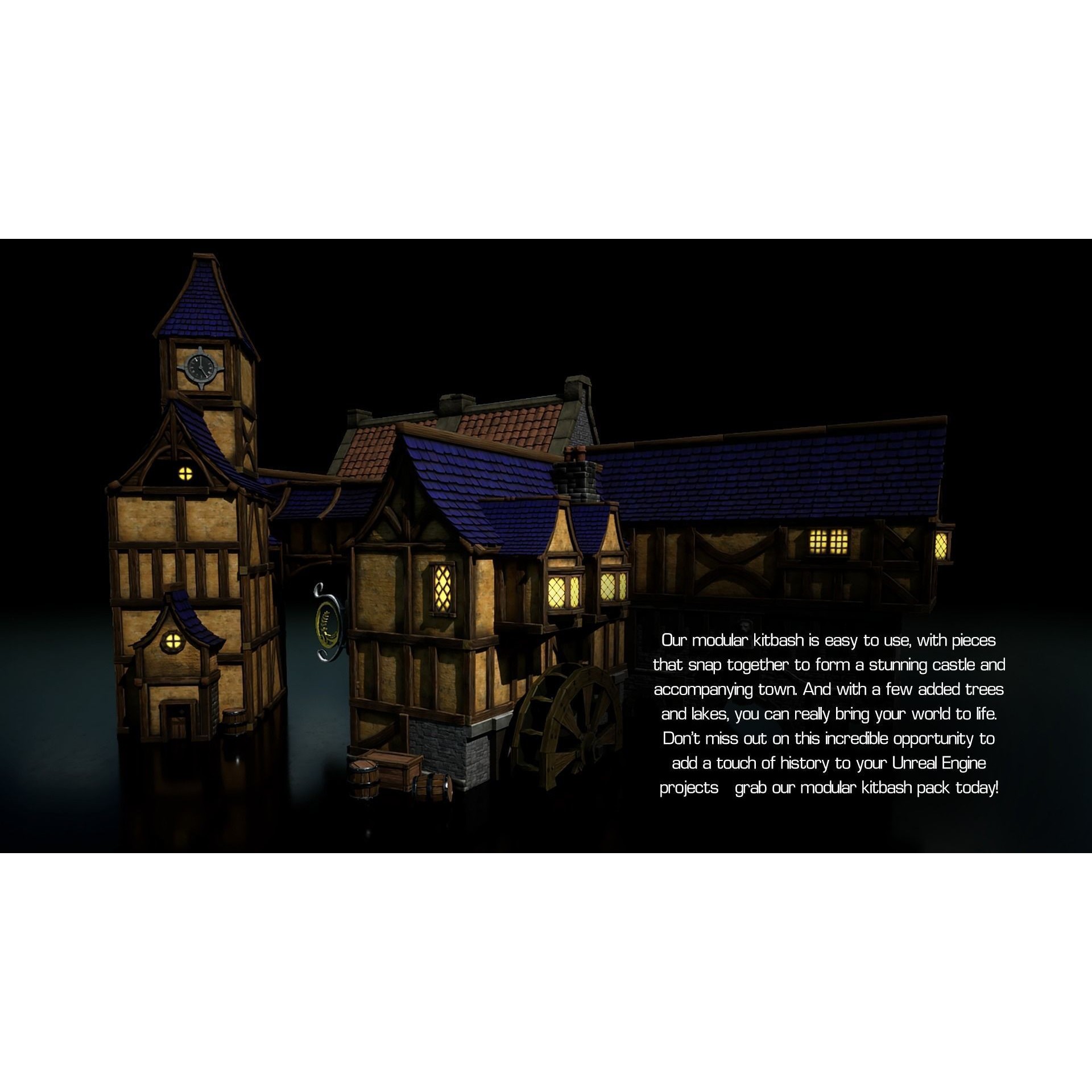 Medieval Castles & Towns 3D Model – Modular Kitbash Pack for Blender & UE5 - View 4