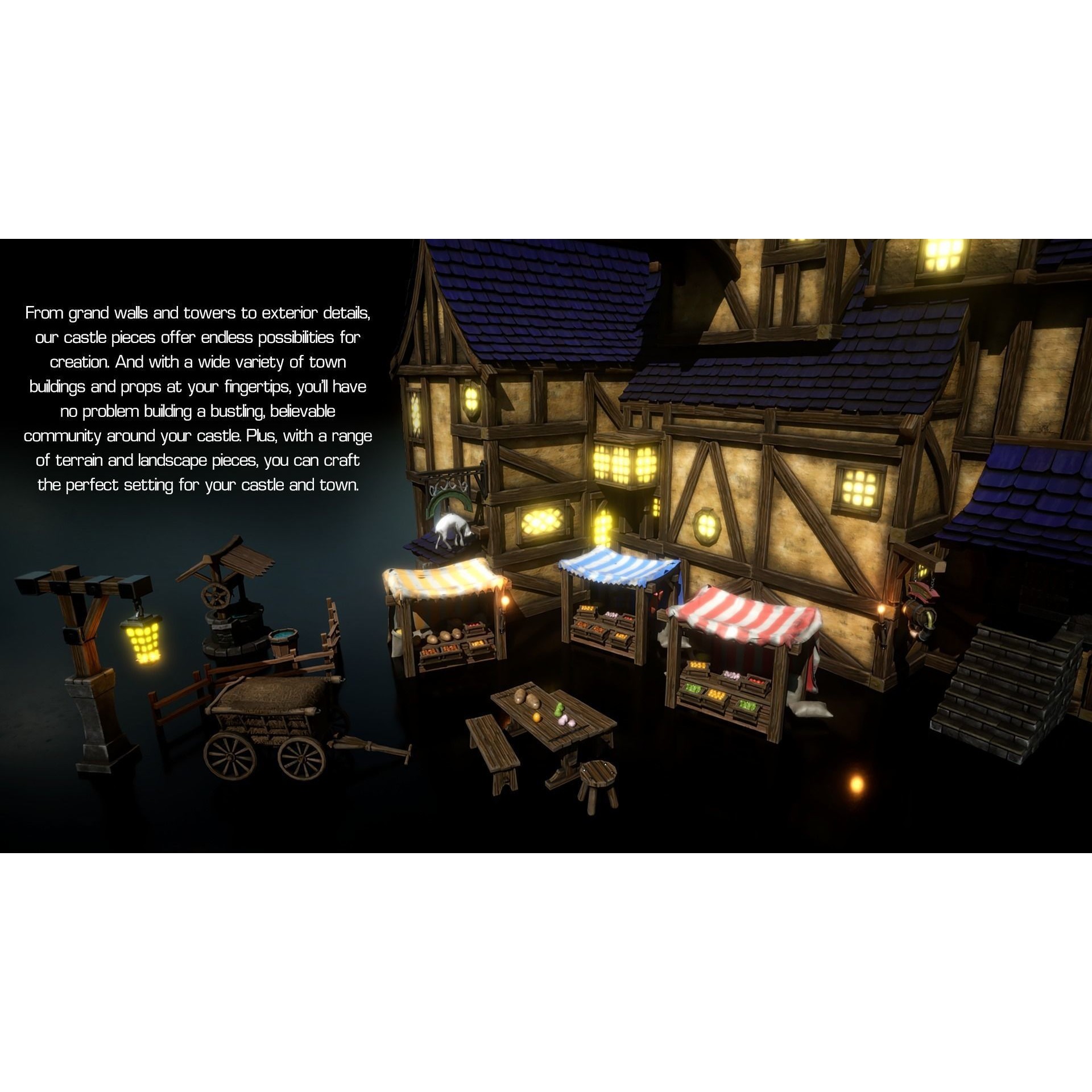 Medieval Castles & Towns 3D Model – Modular Kitbash Pack for Blender & UE5 - View 6