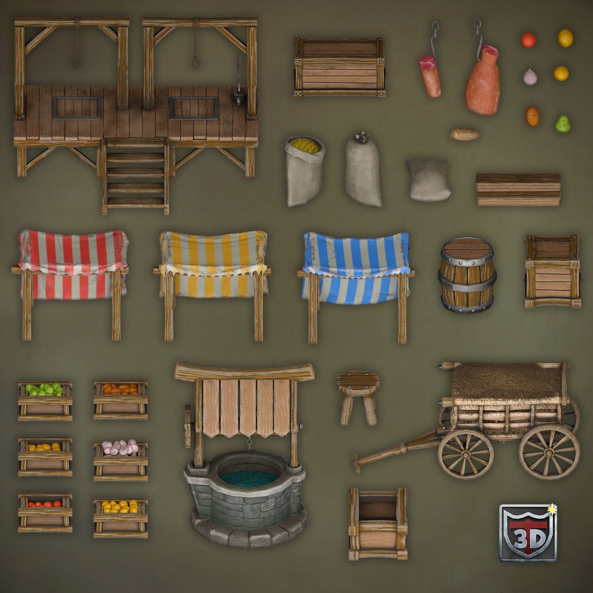 Medieval Castles & Towns 3D Model – Modular Kitbash Pack for Blender & UE5 - View 9