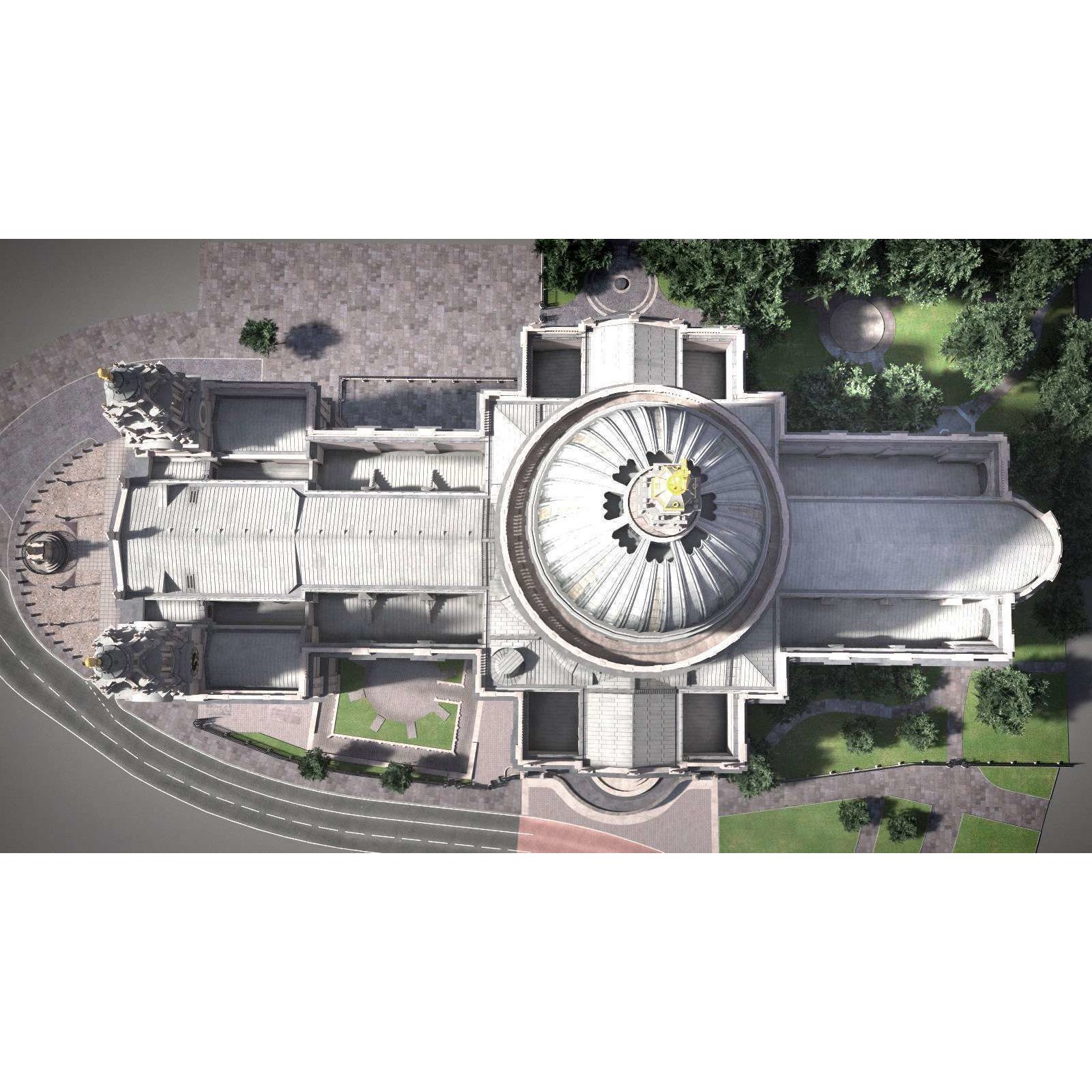 St Paul's Cathedral 3D Model – High Detail Landmark Asset, FBX, OBJ - View 11