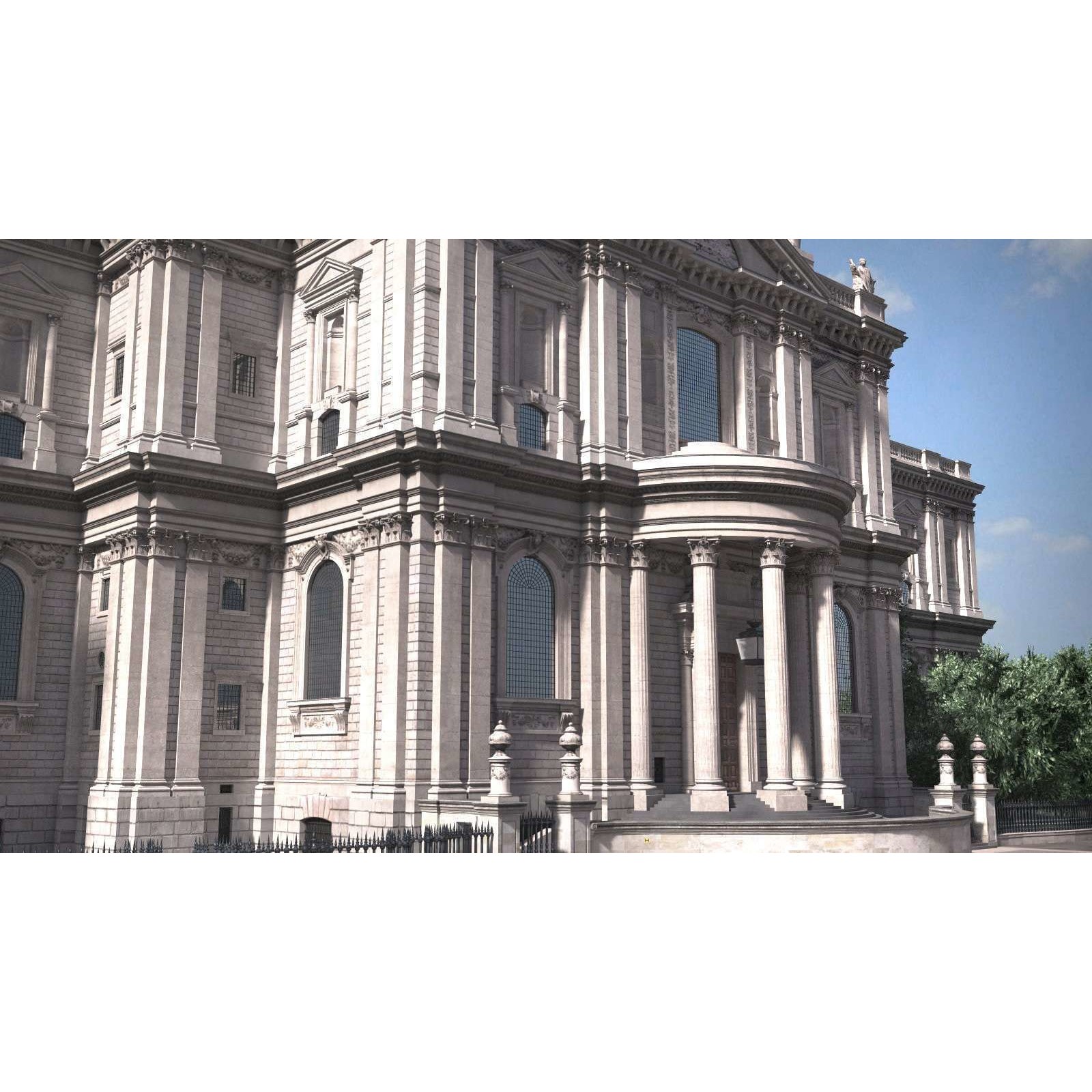 St Paul's Cathedral 3D Model – High Detail Landmark Asset, FBX, OBJ - View 12