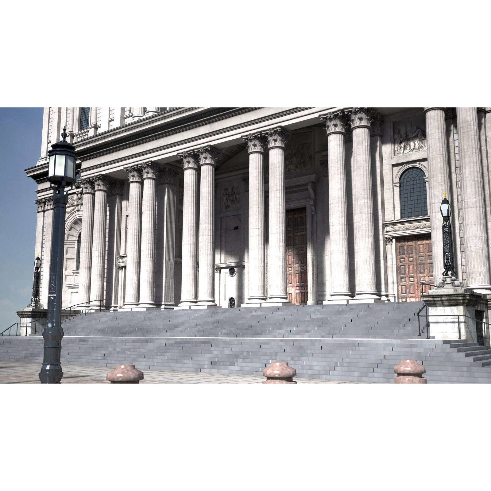 St Paul's Cathedral 3D Model – High Detail Landmark Asset, FBX, OBJ - View 15