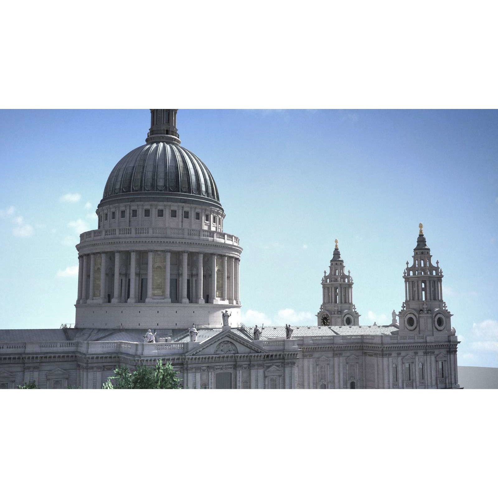 St Paul's Cathedral 3D Model – High Detail Landmark Asset, FBX, OBJ - View 17