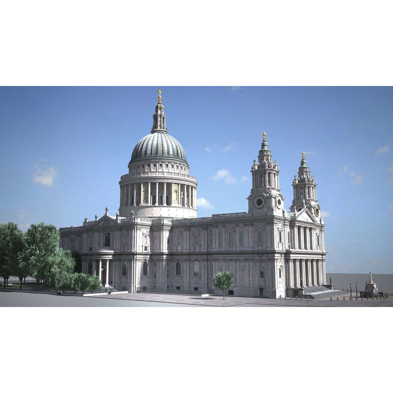 St Paul's Cathedral 3D Model – High Detail Landmark Asset, FBX, OBJ - View 18