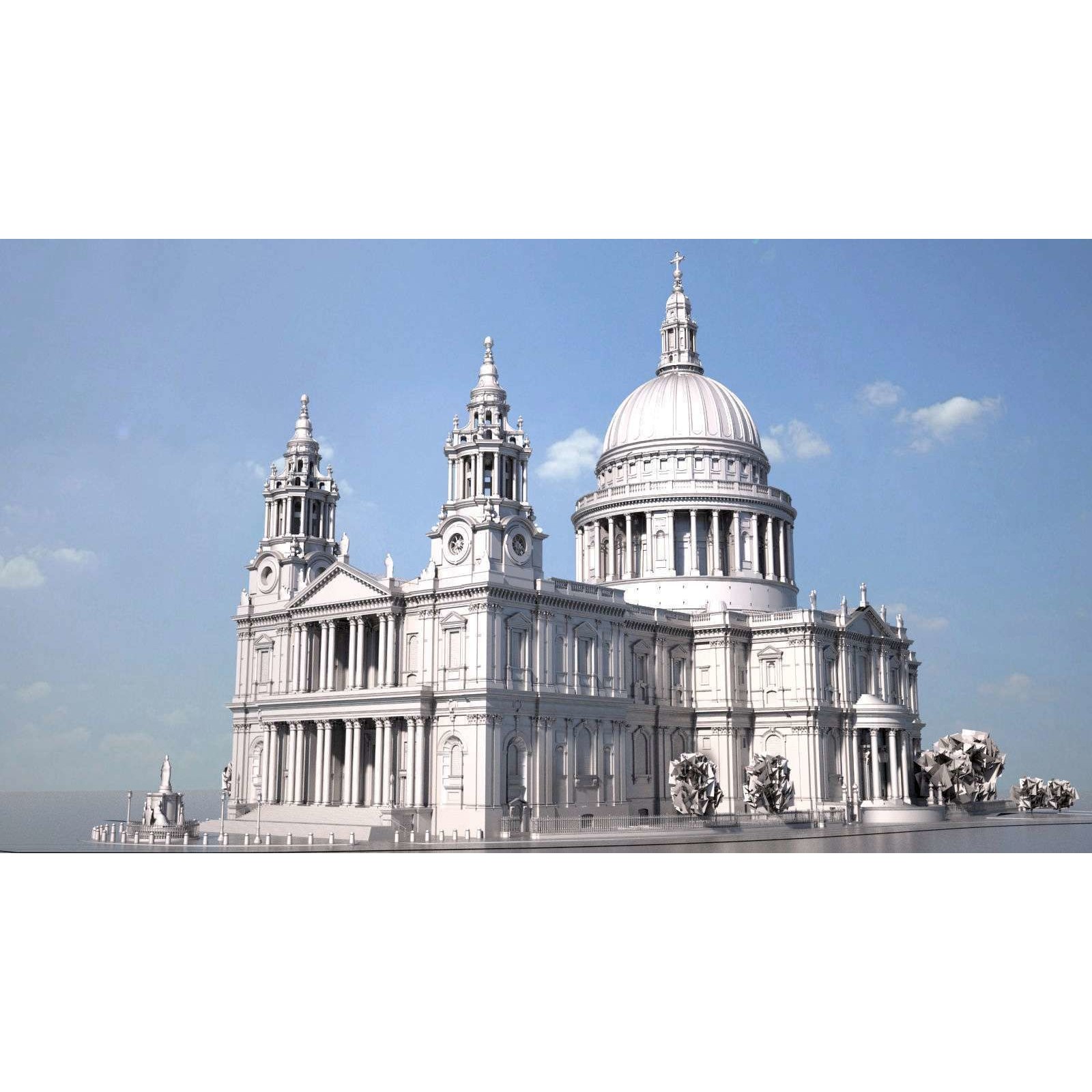St Paul's Cathedral 3D Model – High Detail Landmark Asset, FBX, OBJ - View 19