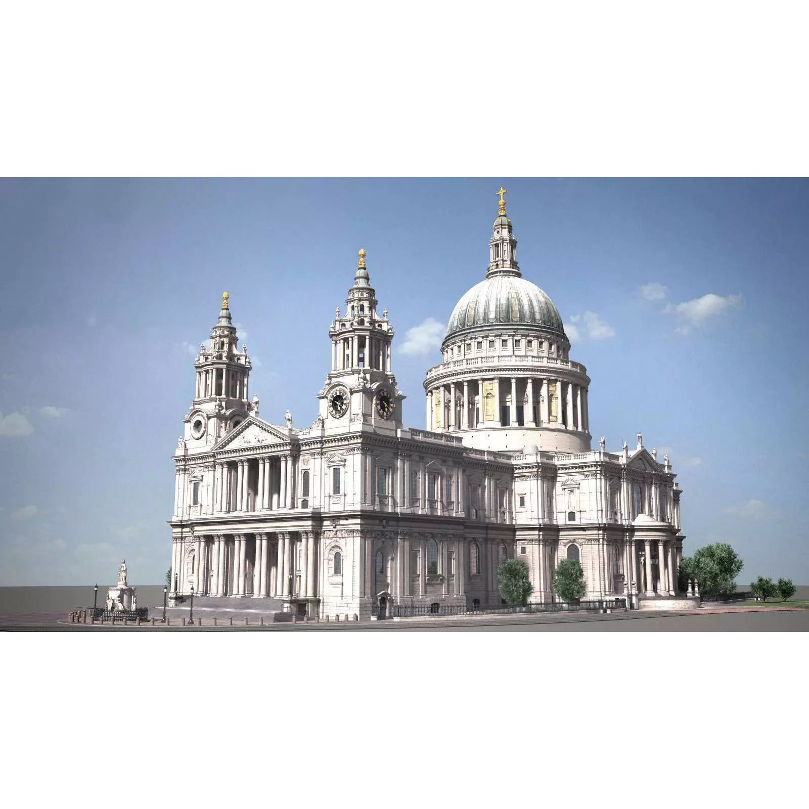 St Paul's Cathedral 3D Model – High Detail Landmark Asset, FBX, OBJ - View 2