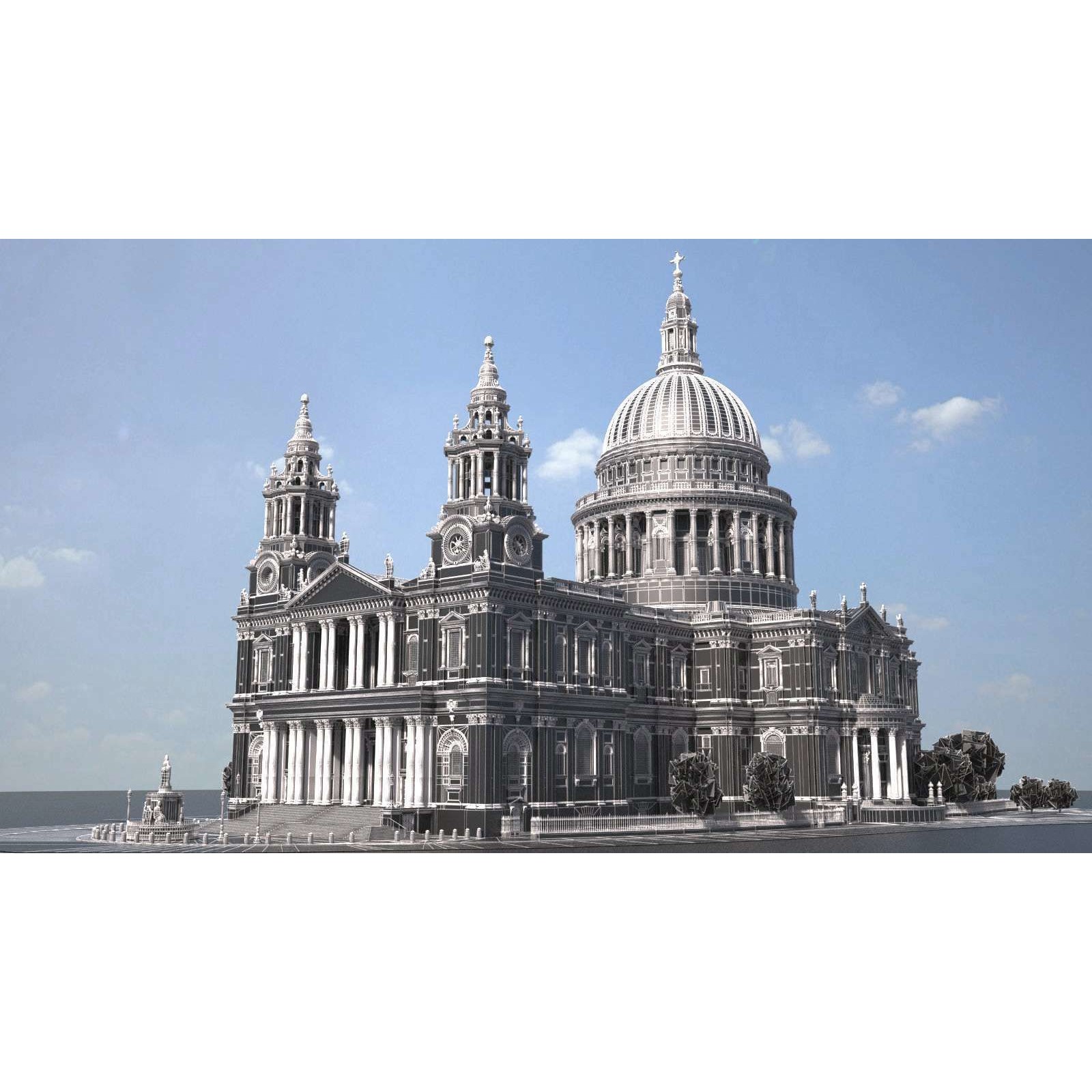 St Paul's Cathedral 3D Model – High Detail Landmark Asset, FBX, OBJ - View 23