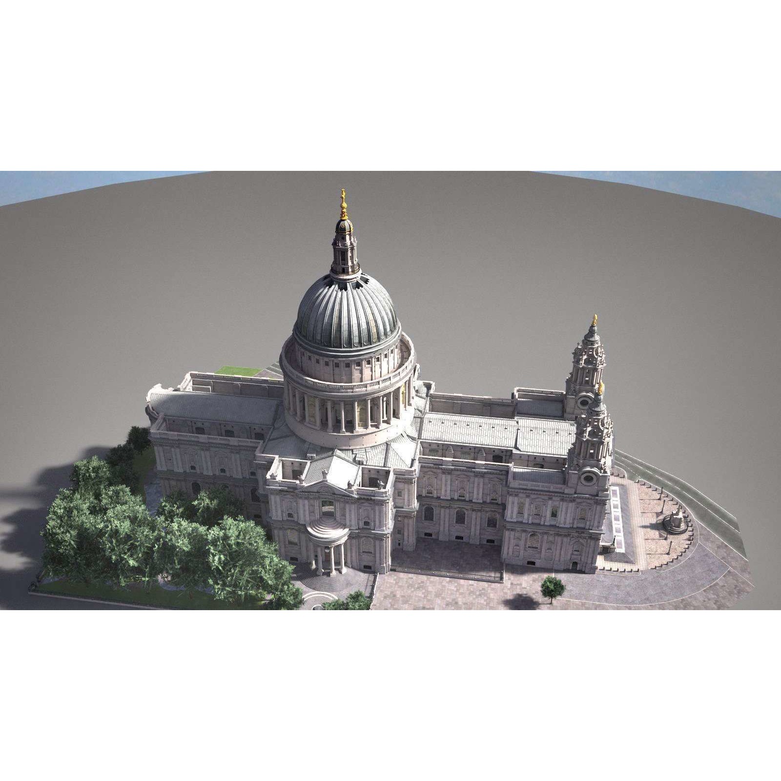 St Paul's Cathedral 3D Model – High Detail Landmark Asset, FBX, OBJ - View 6
