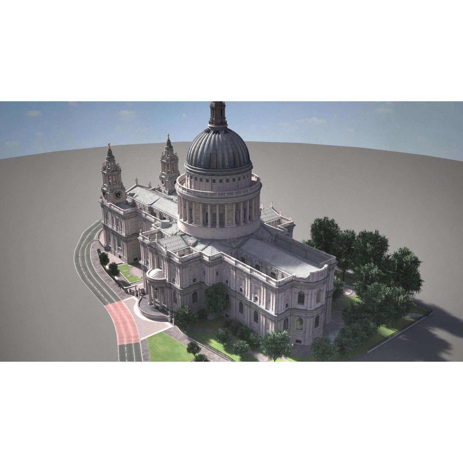 St Paul's Cathedral 3D Model – High Detail Landmark Asset, FBX, OBJ - View 8