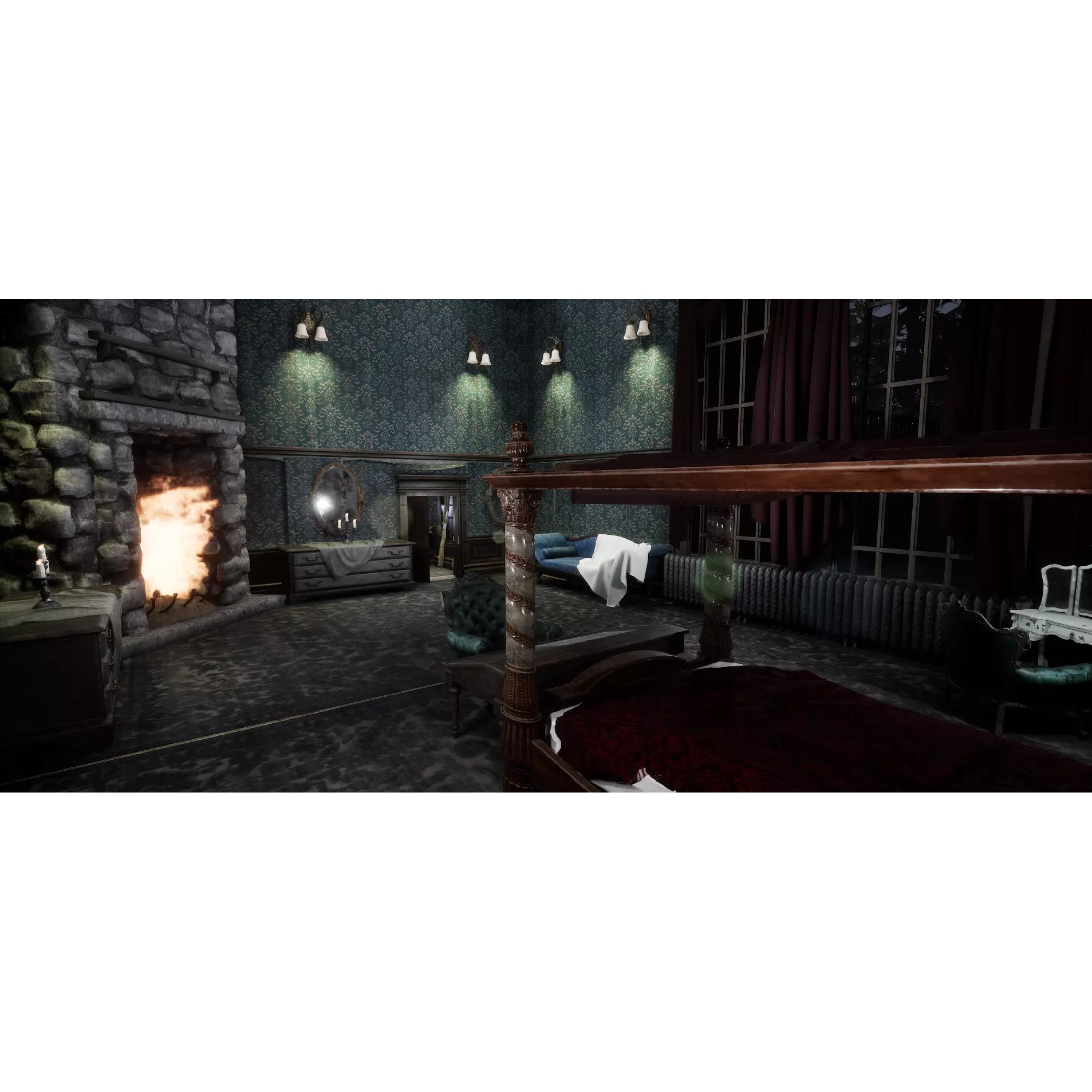 Ravenwood Manor 3D Model – Gothic Victorian Mansion, Game-Ready - View 15