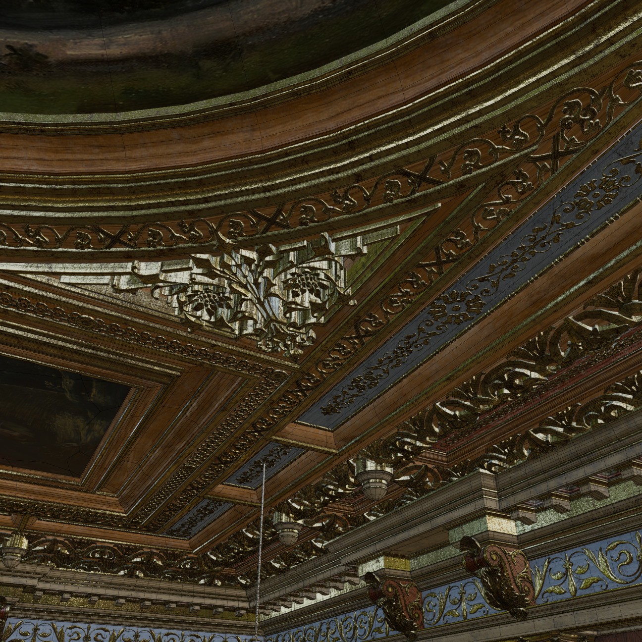 Grand Hall 3D Model – Classical Ballroom with PBR Textures, FBX - View 19
