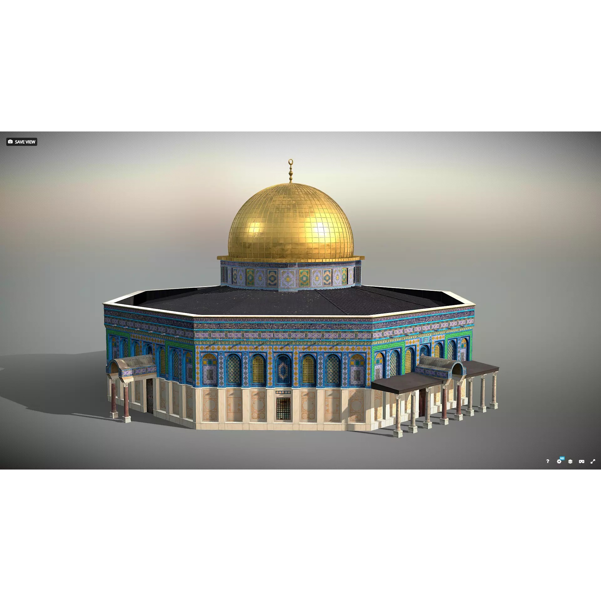 Dome of the Rock - Realistic 3D Model - View 3