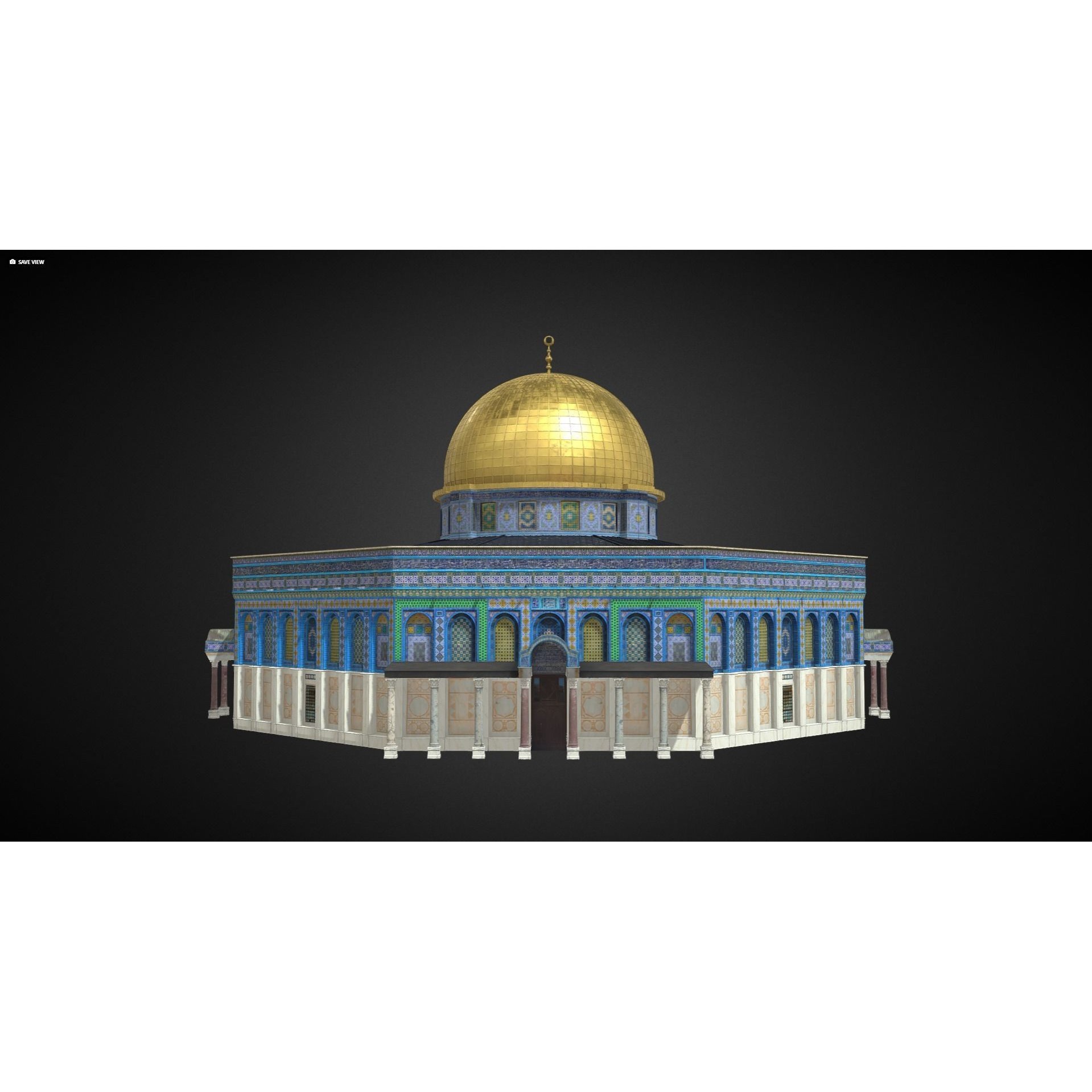 Dome of the Rock - Realistic 3D Model - View 6