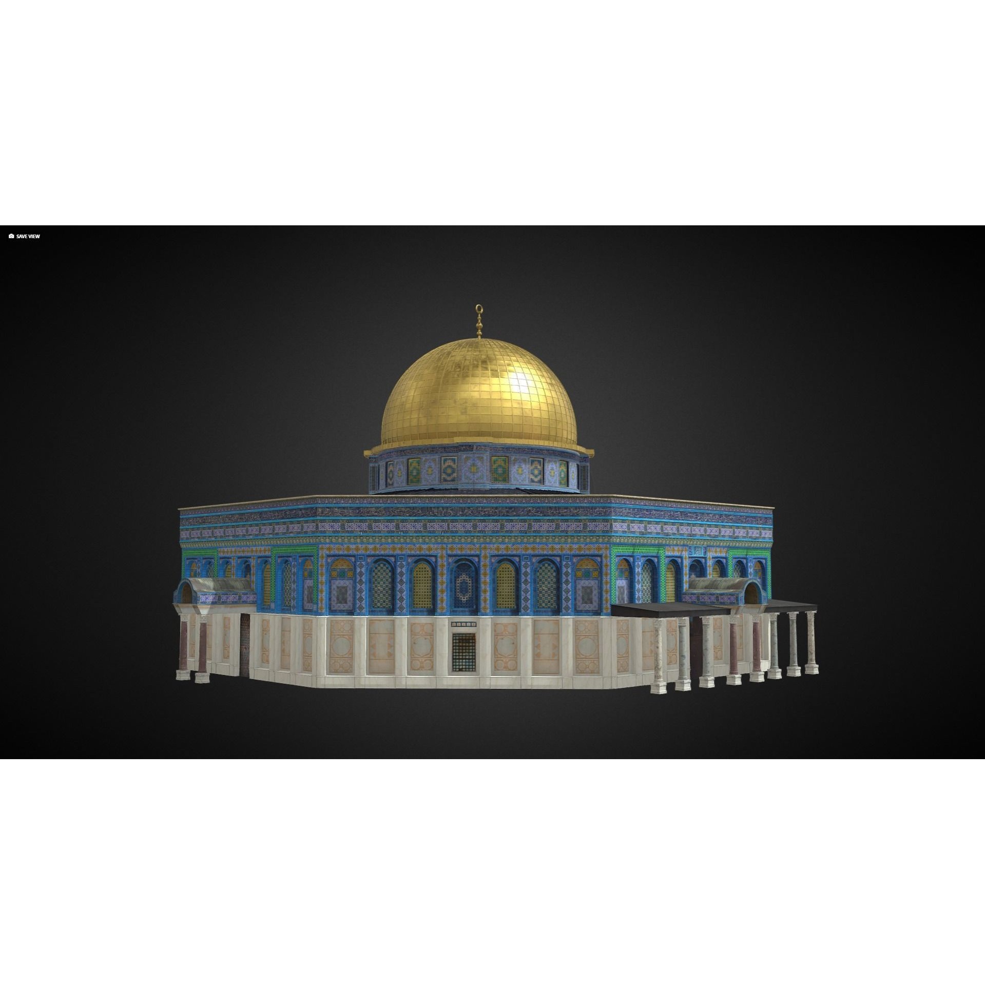 Dome of the Rock - Realistic 3D Model - View 7