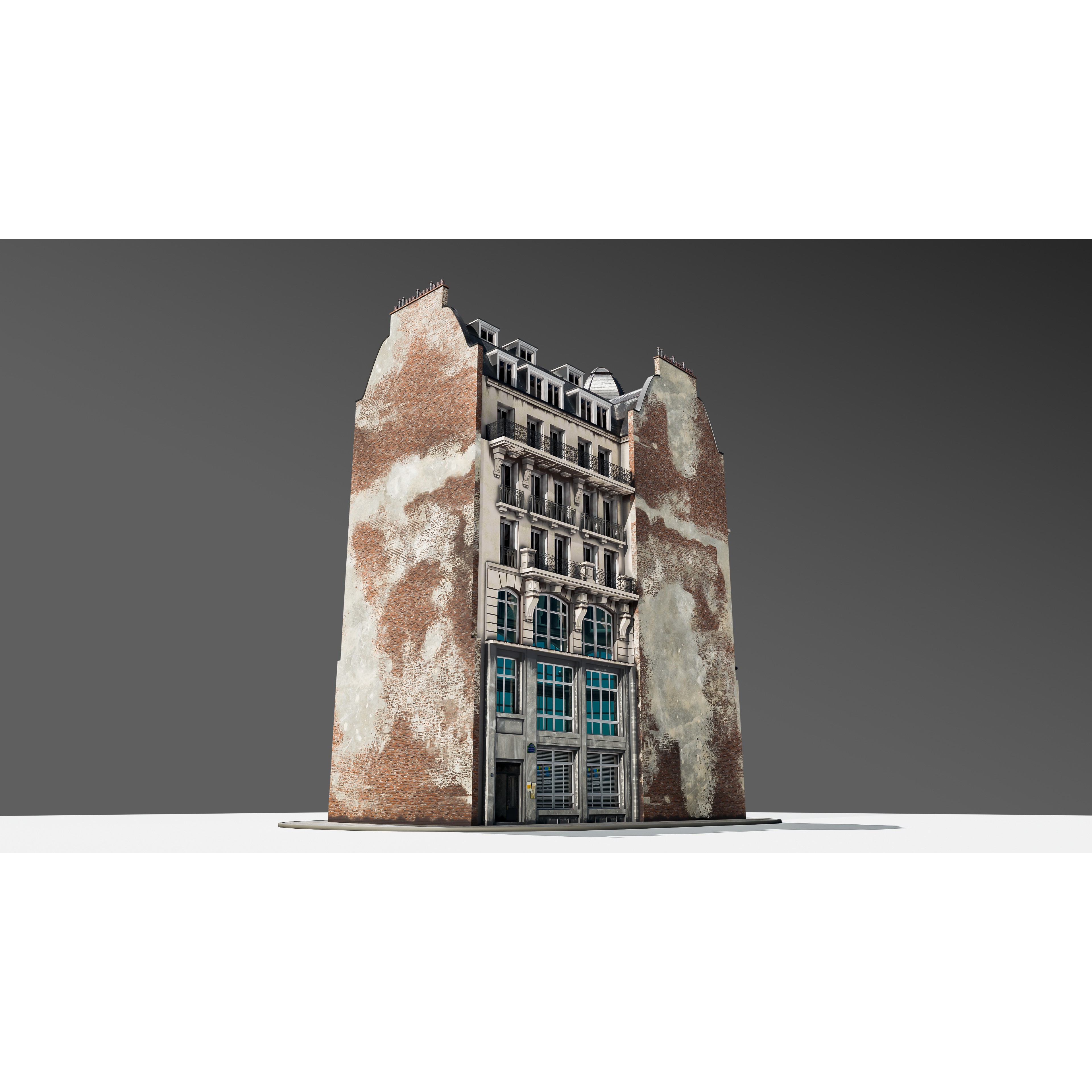 Parisian Street Corner Building 3D Model – Architectural PBR Asset, Blender - View 15
