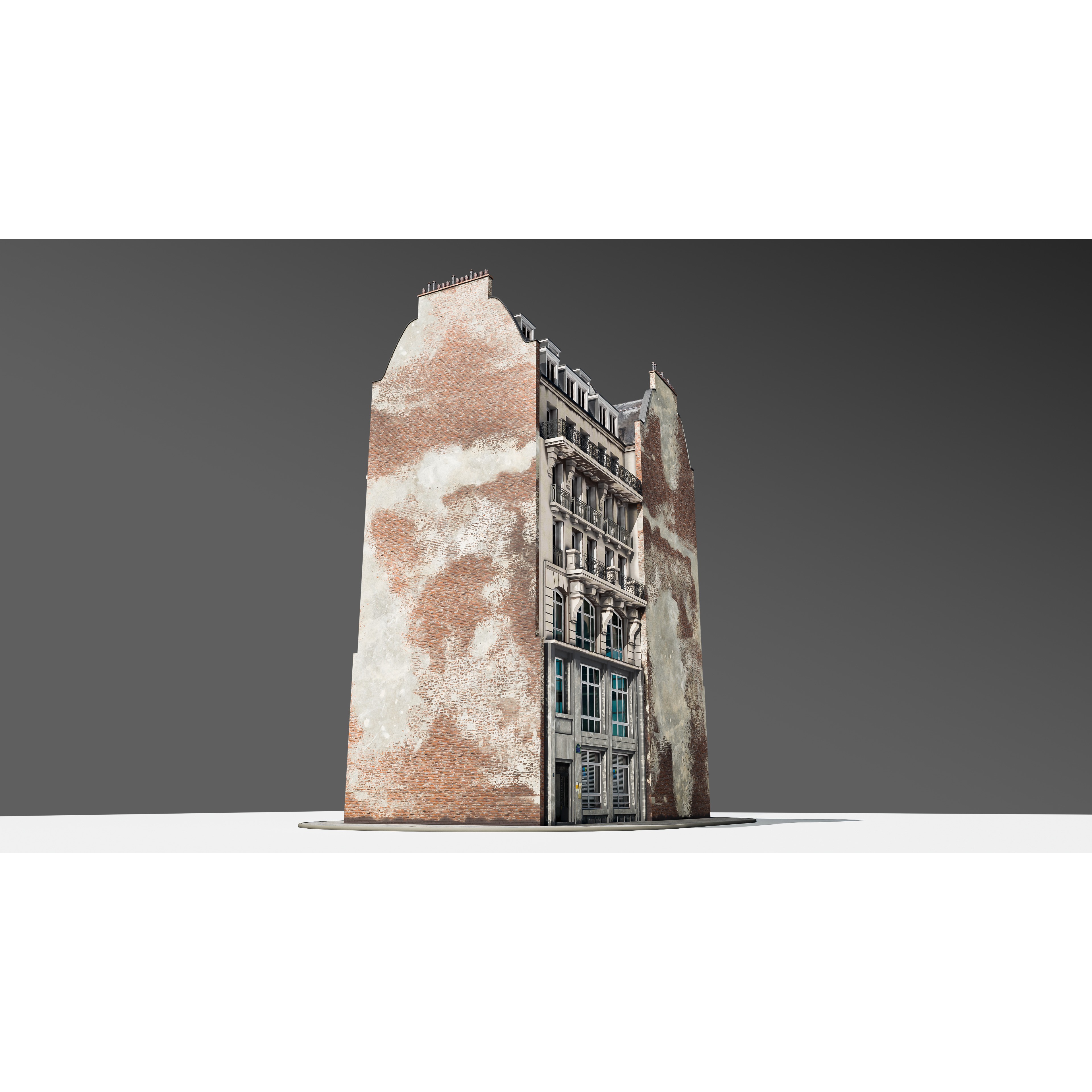 Parisian Street Corner Building 3D Model – Architectural PBR Asset, Blender - View 16