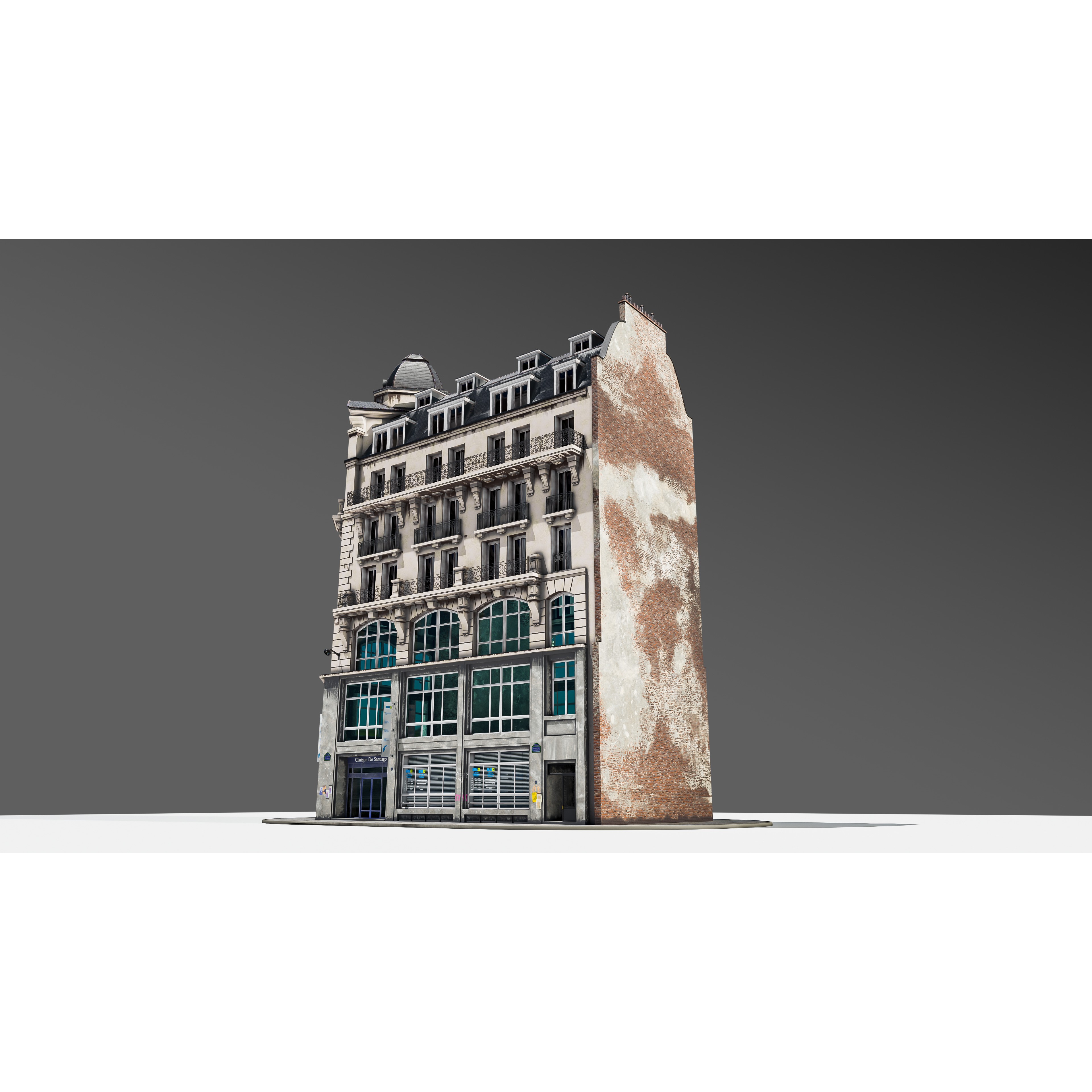 Parisian Street Corner Building 3D Model – Architectural PBR Asset, Blender - View 18