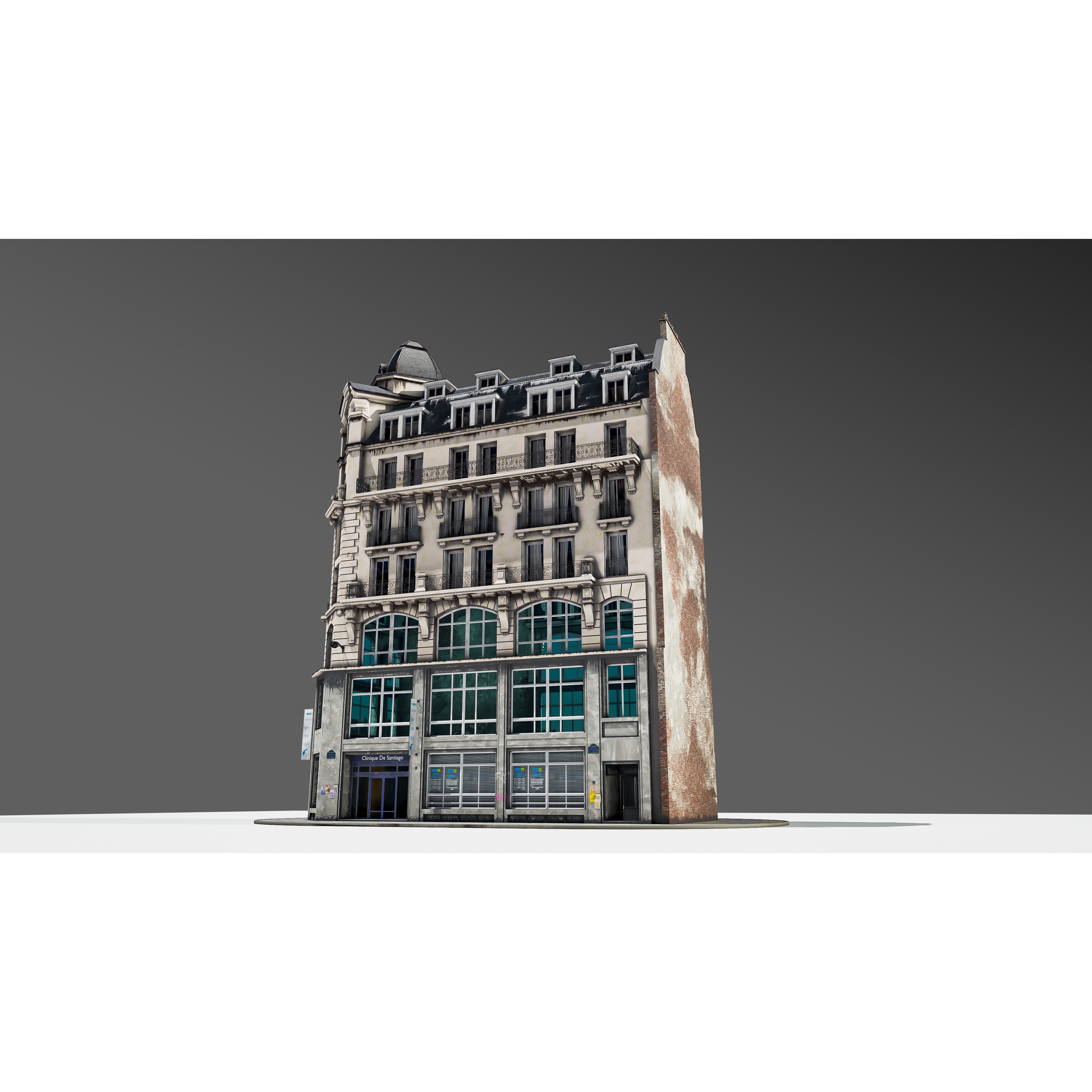 Parisian Street Corner Building 3D Model – Architectural PBR Asset, Blender - View 19