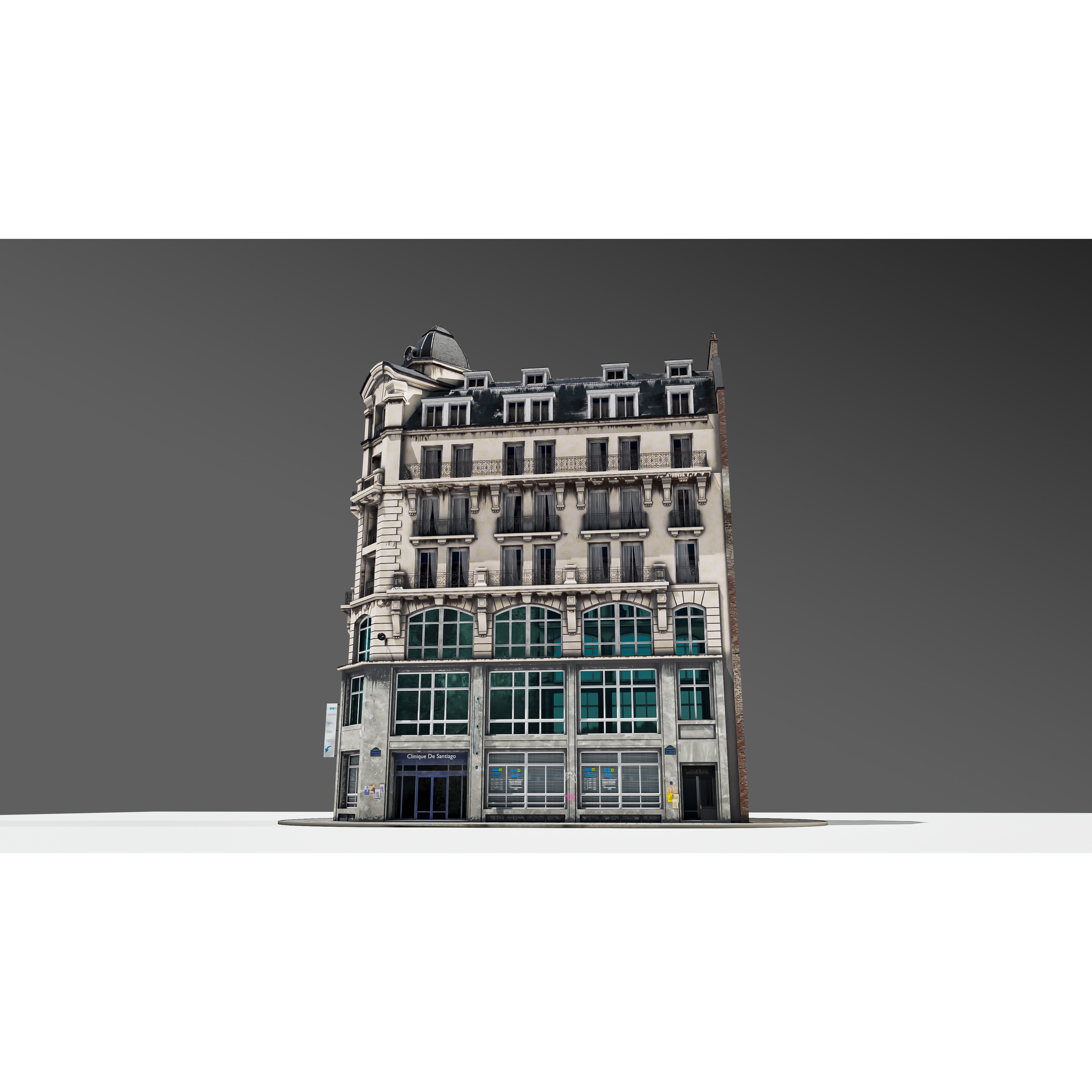 Parisian Street Corner Building 3D Model – Architectural PBR Asset, Blender - View 20