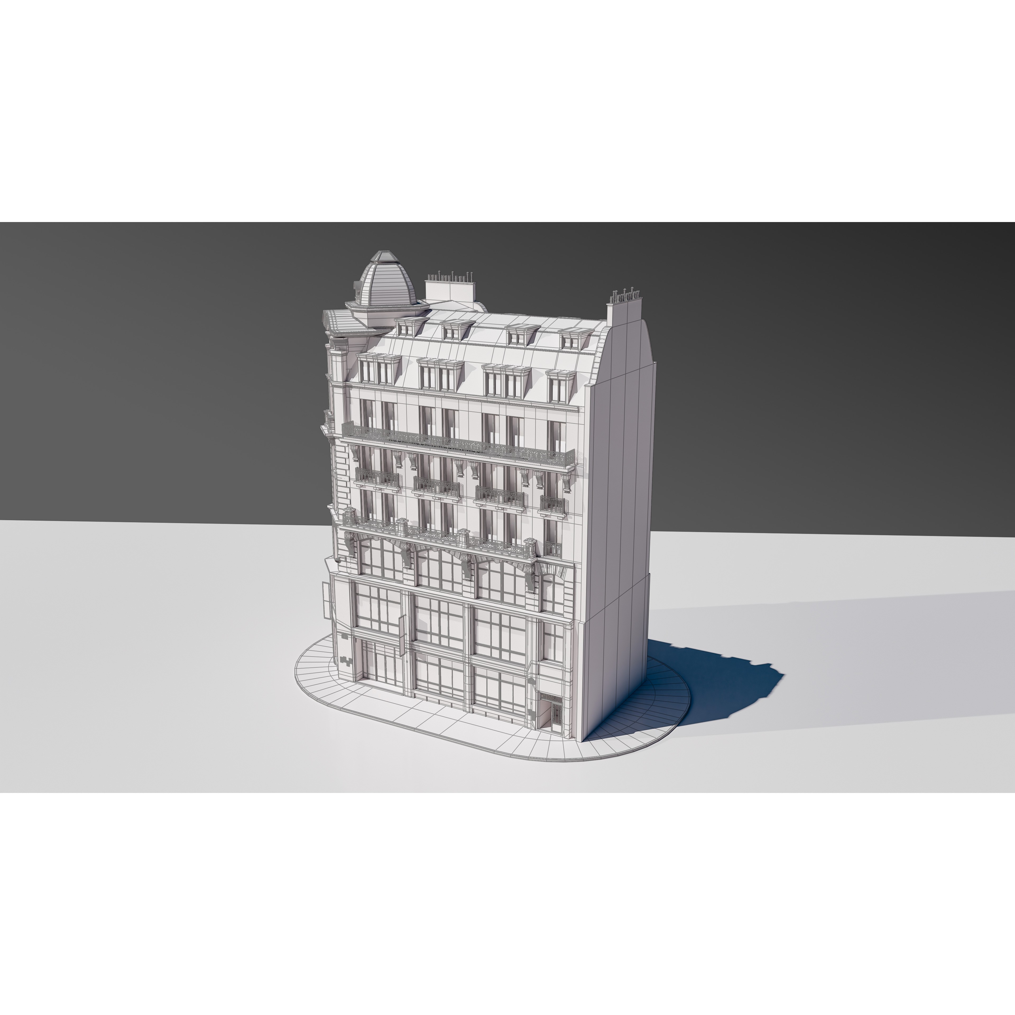 Parisian Street Corner Building 3D Model – Architectural PBR Asset, Blender - View 23