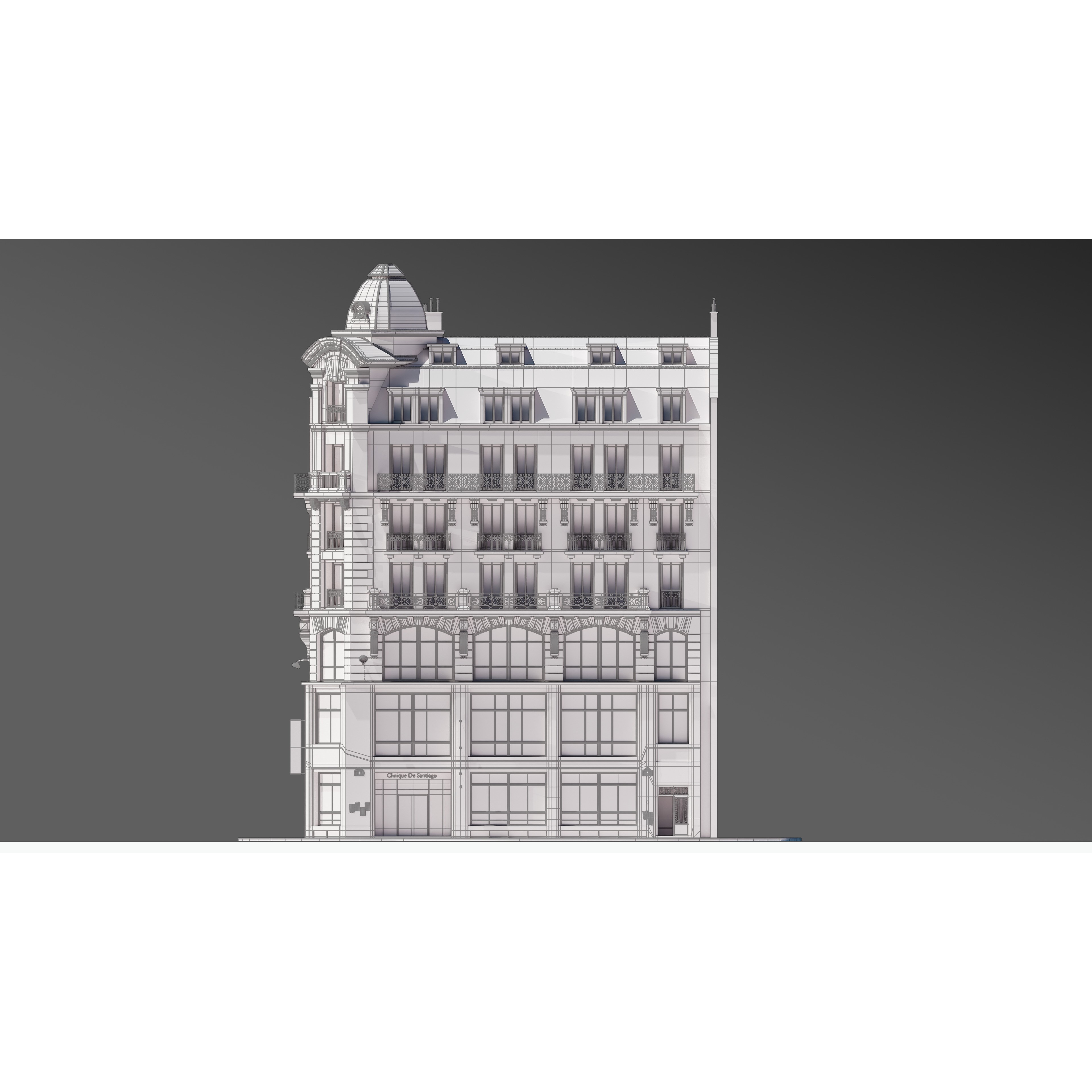 Parisian Street Corner Building 3D Model – Architectural PBR Asset, Blender - View 27