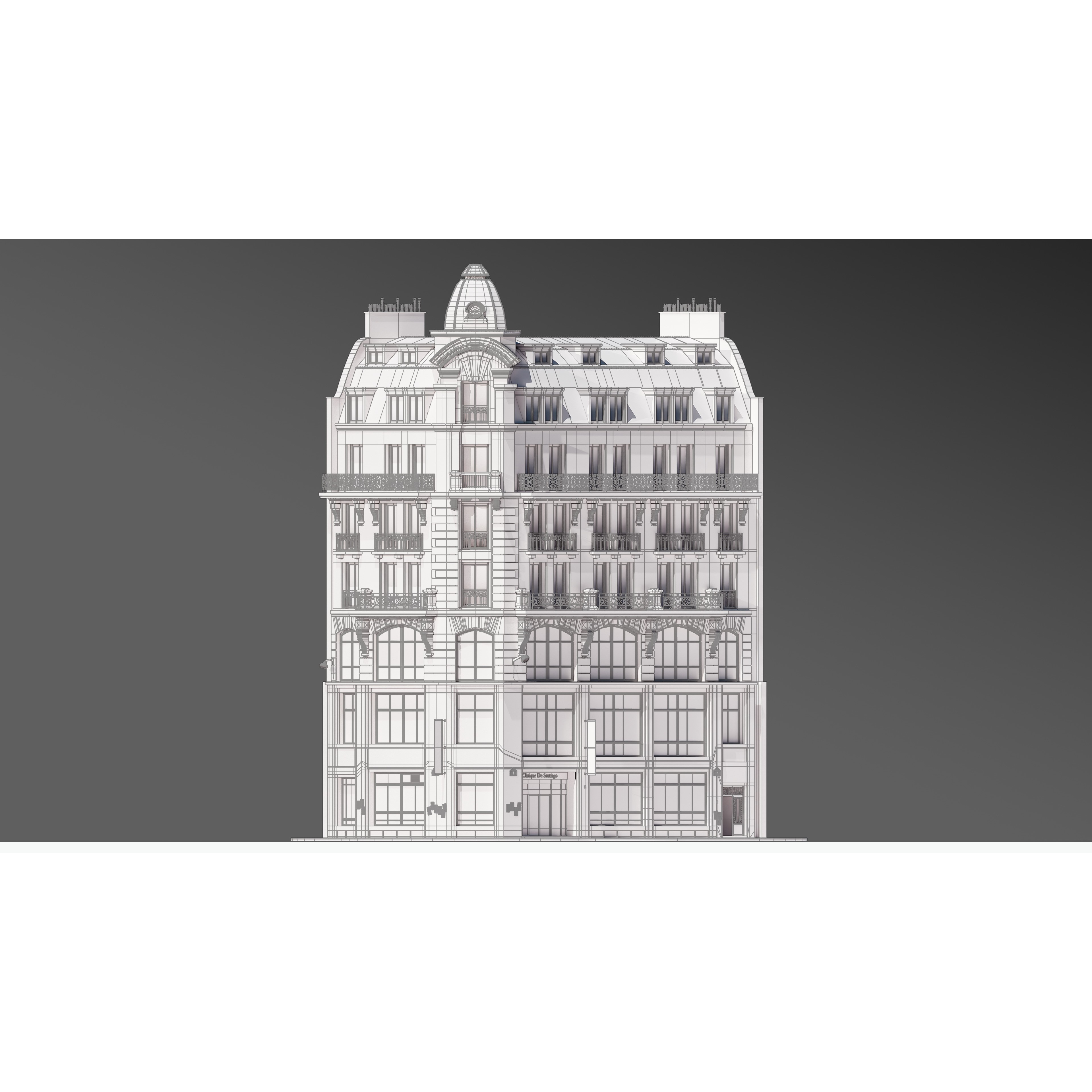 Parisian Street Corner Building 3D Model – Architectural PBR Asset, Blender - View 29