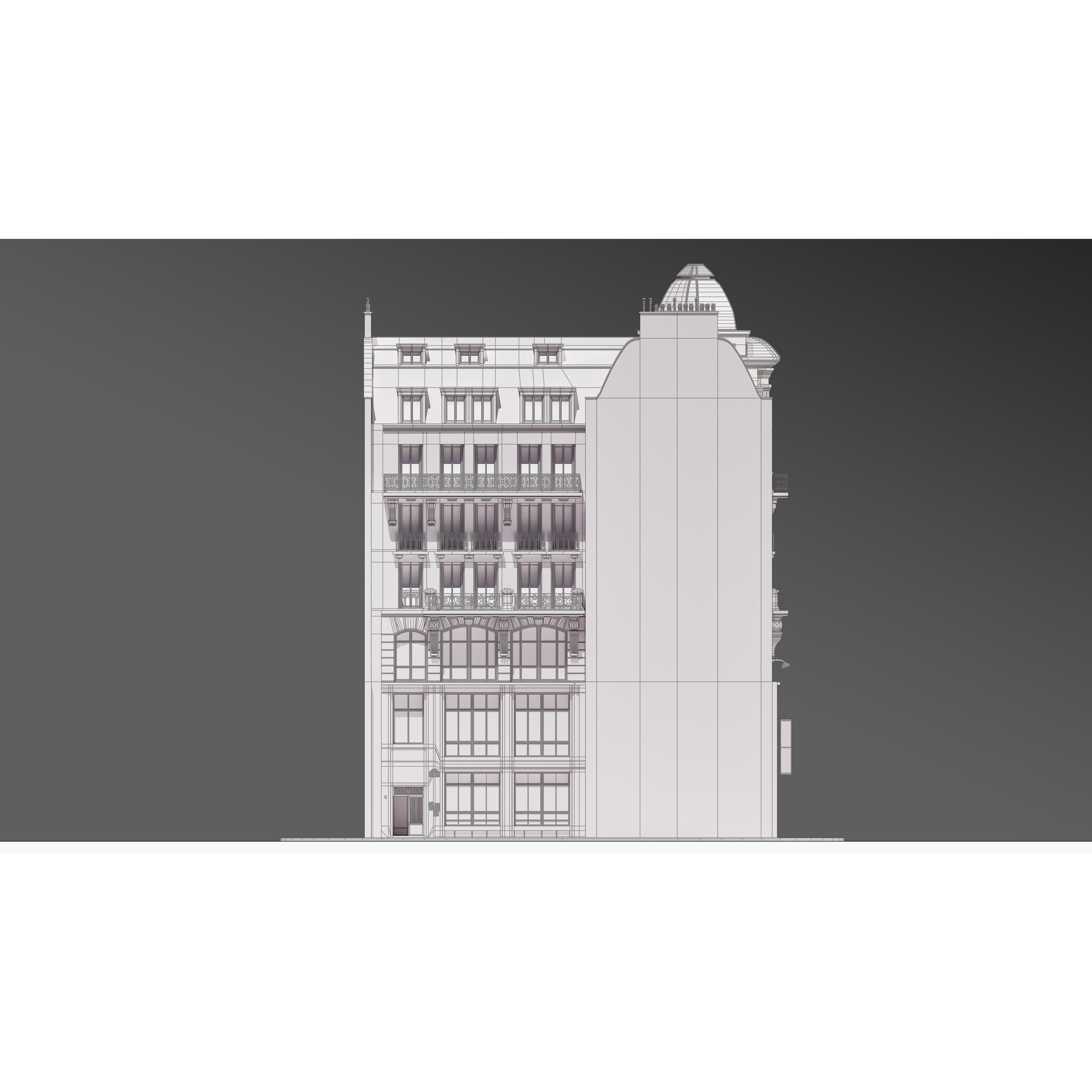 Parisian Street Corner Building 3D Model – Architectural PBR Asset, Blender - View 35