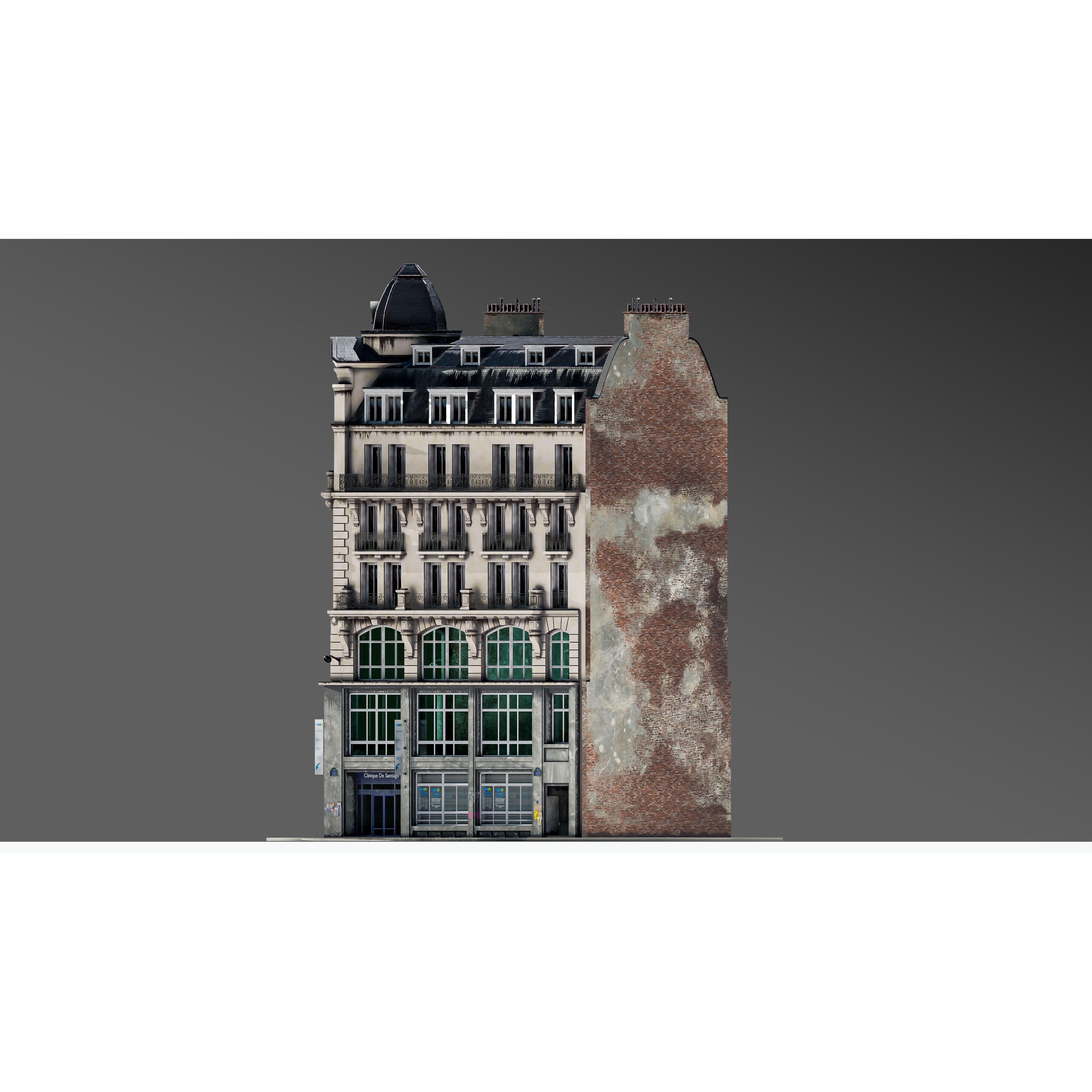 Parisian Street Corner Building 3D Model – Architectural PBR Asset, Blender - View 40