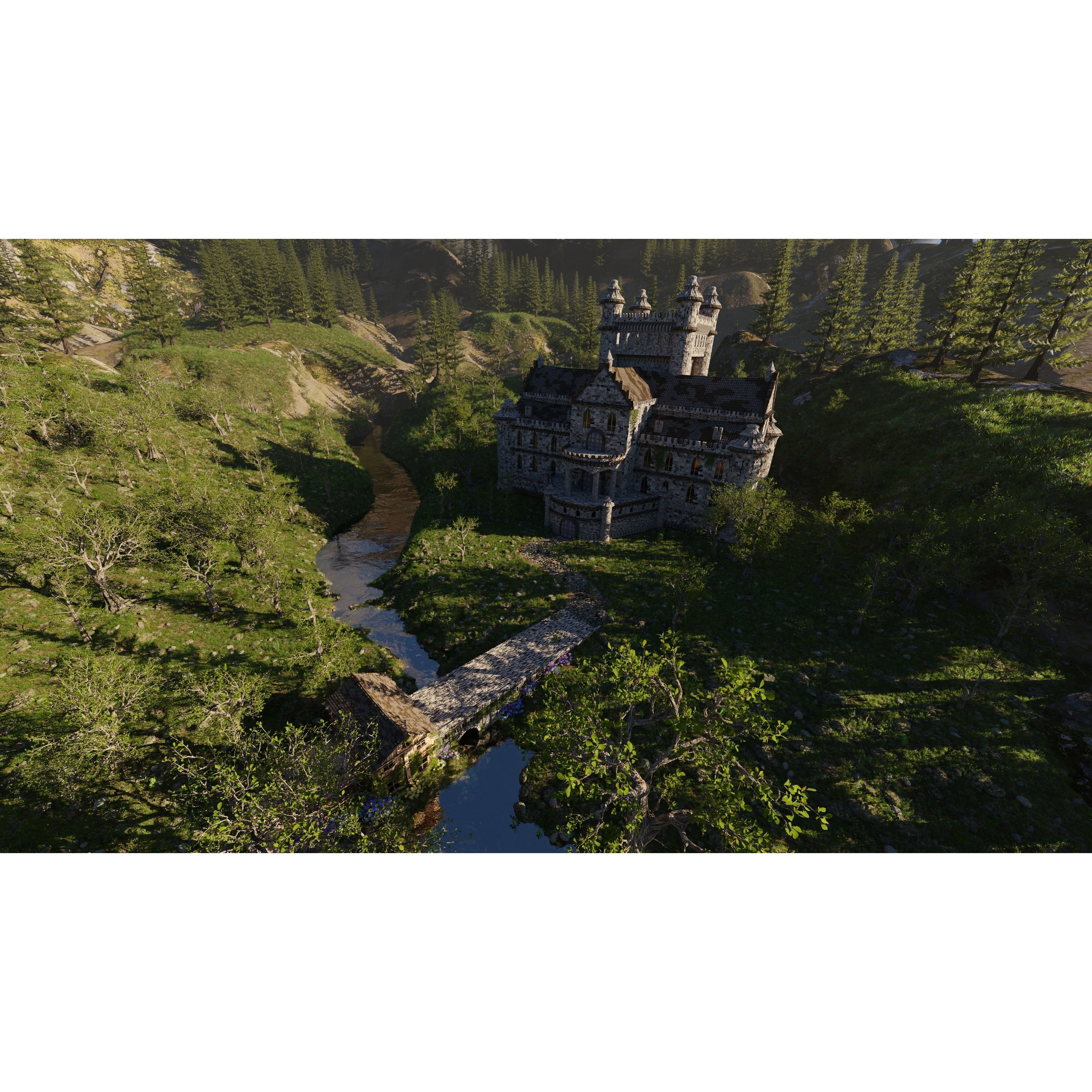 Mansion Scene 3D Model – High Poly Architectural Asset for Blender - View 13