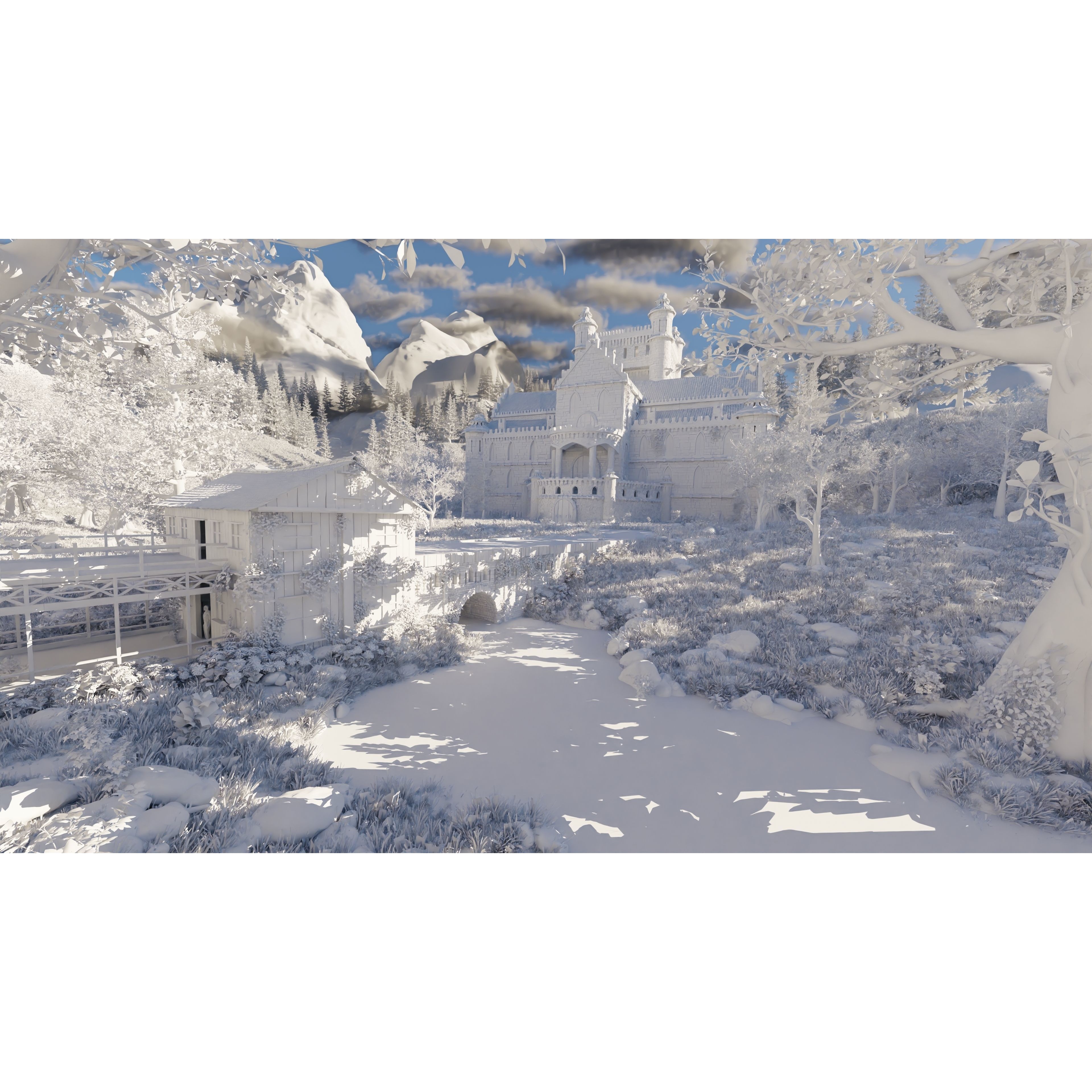 Mansion Scene 3D Model – High Poly Architectural Asset for Blender - View 17