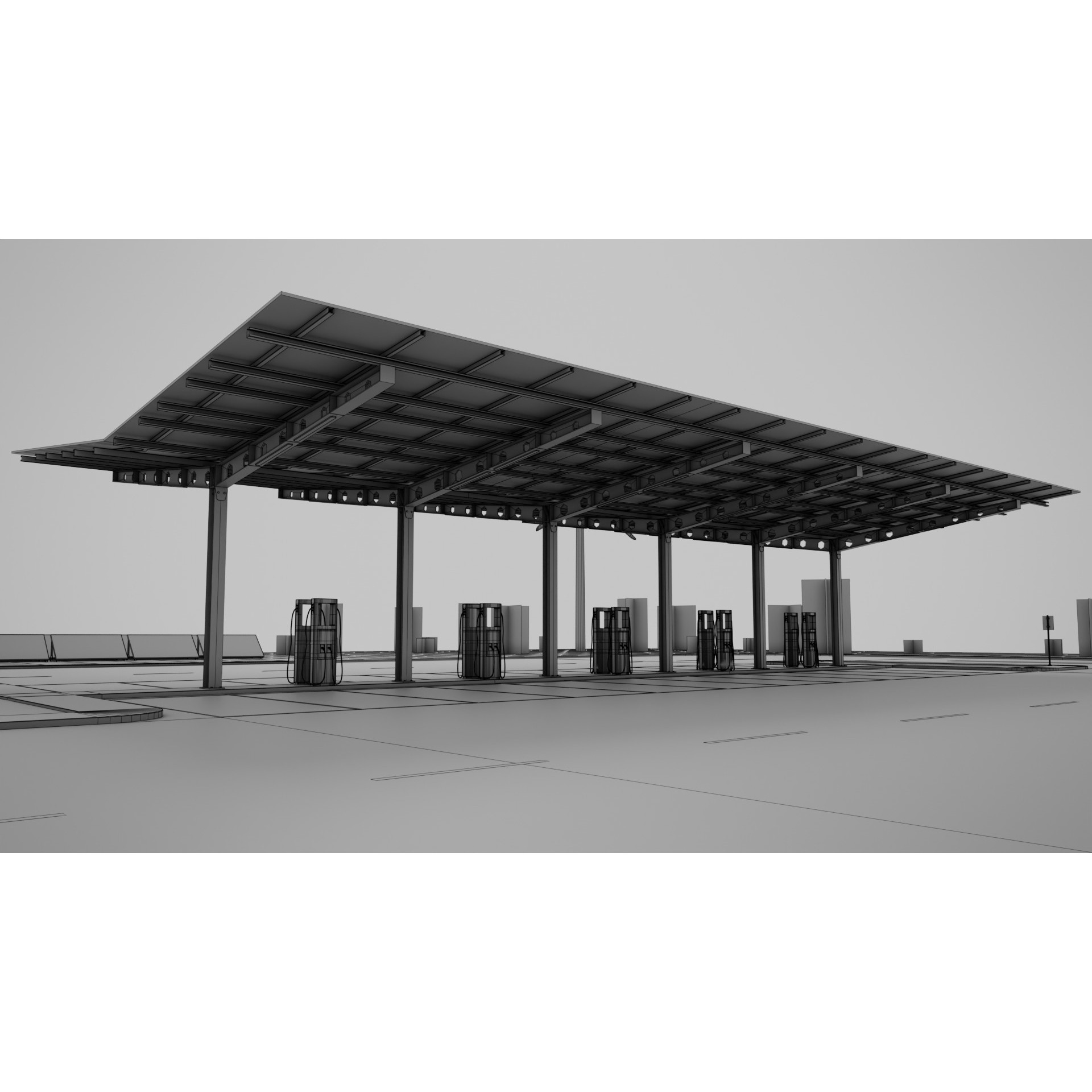Electric Vehicle Charging Station 3D Model – Game-Ready PBR Asset, FBX, OBJ - View 23