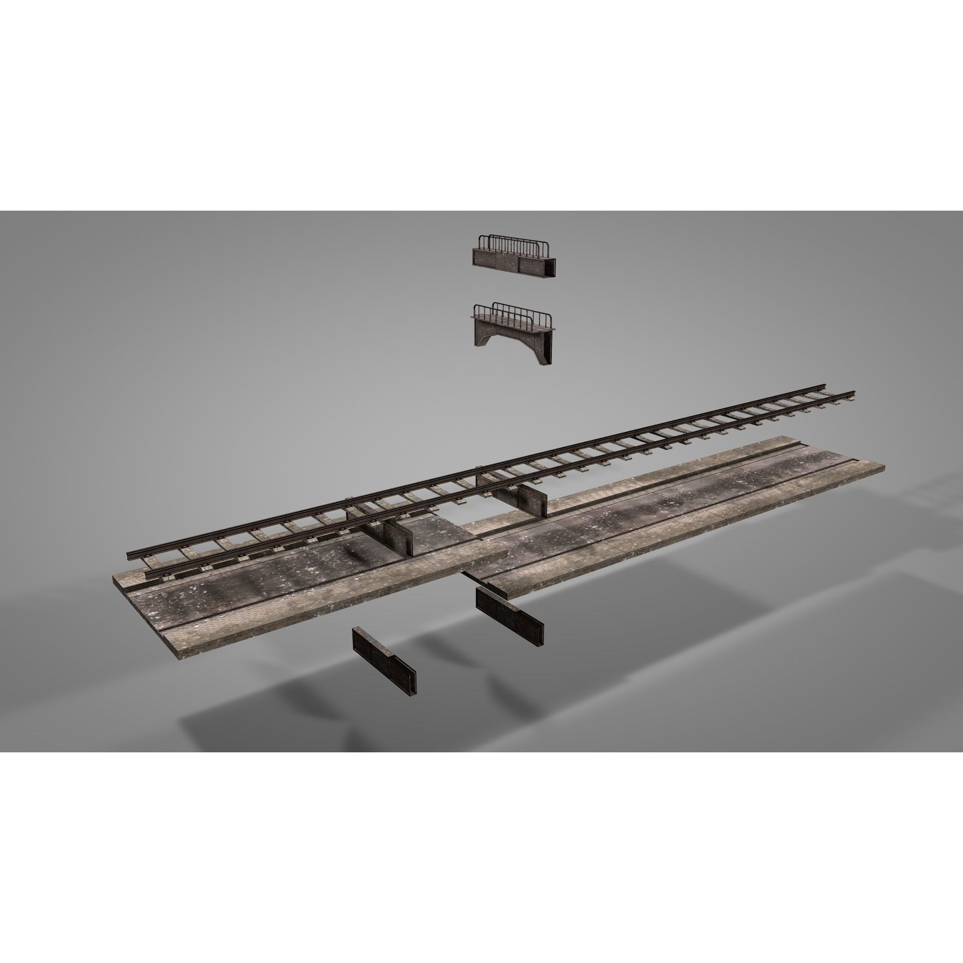 Railway Suspension Bridge 3D Model – Detailed Iron Structure, FBX, OBJ, Blender - View 19