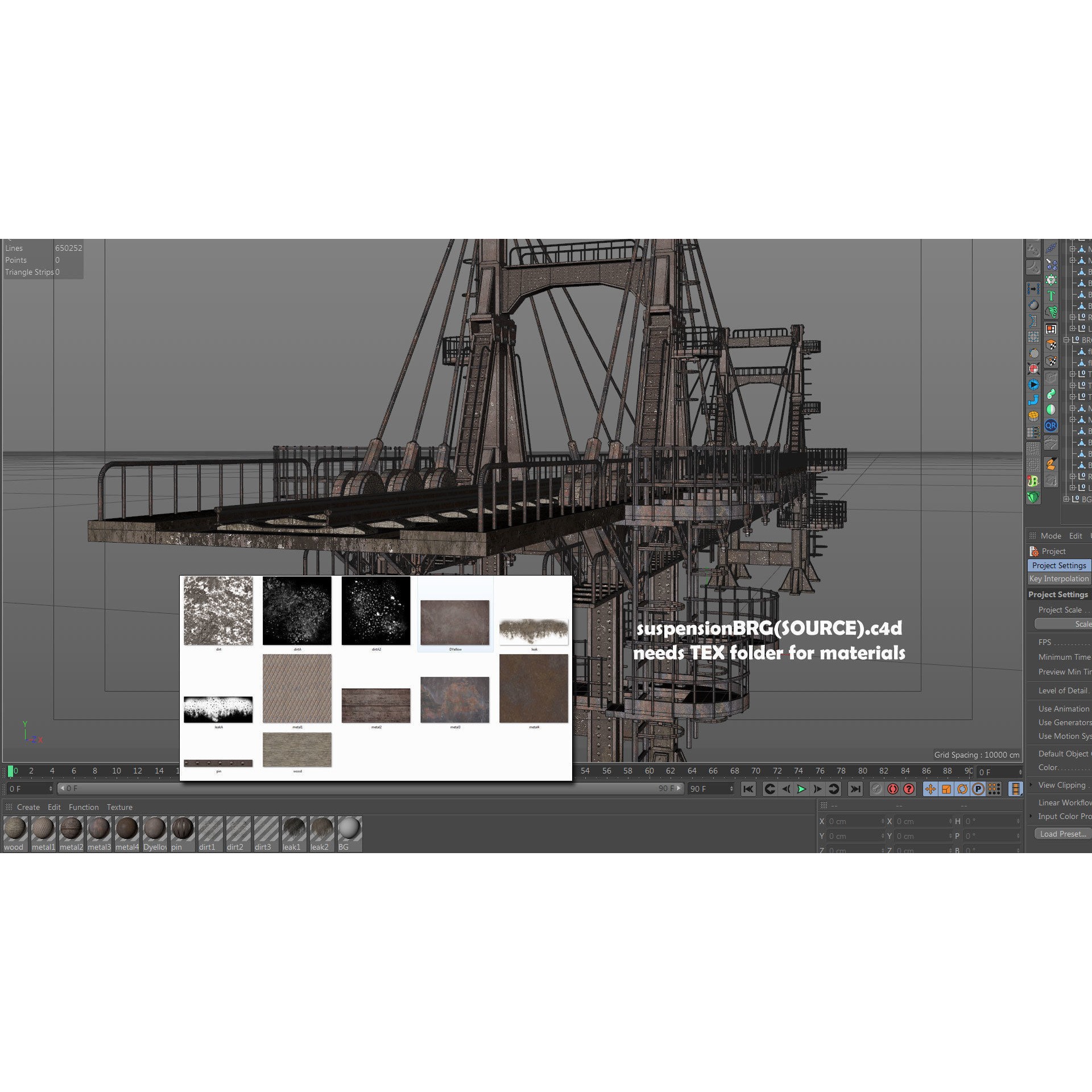Railway Suspension Bridge 3D Model – Detailed Iron Structure, FBX, OBJ, Blender - View 25