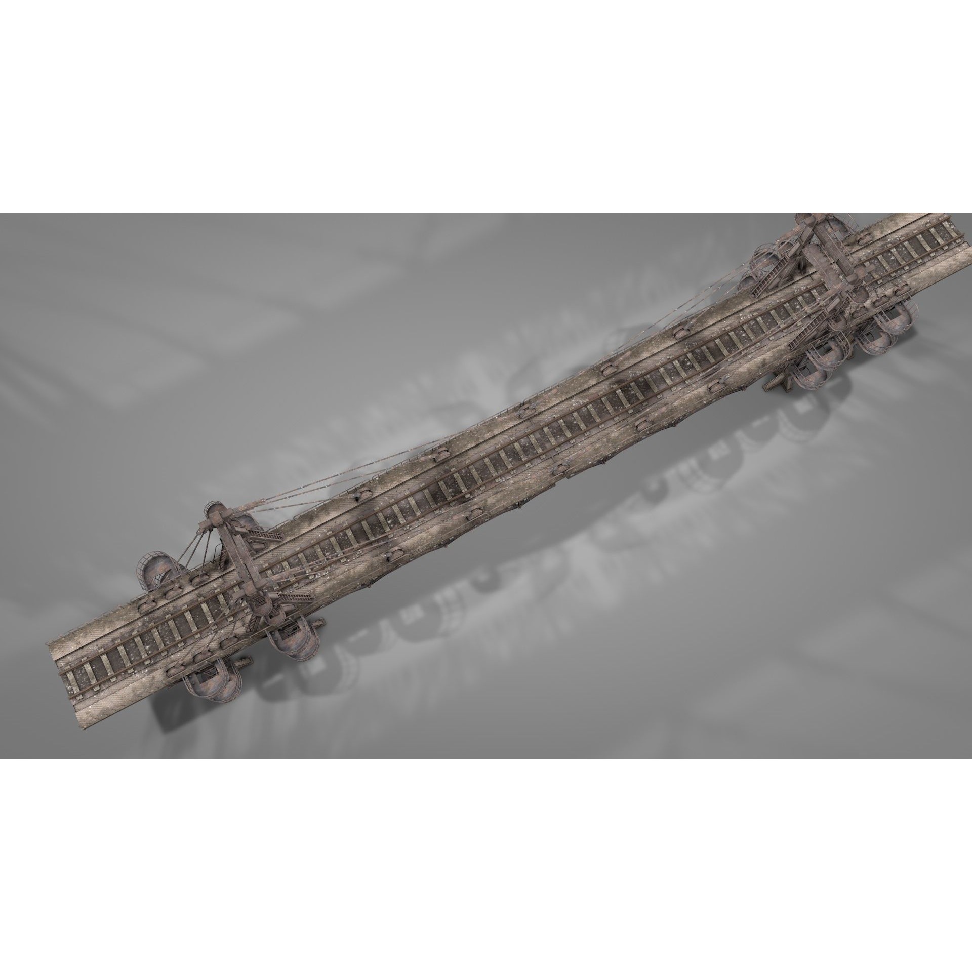 Railway Suspension Bridge 3D Model – Detailed Iron Structure, FBX, OBJ, Blender - View 8