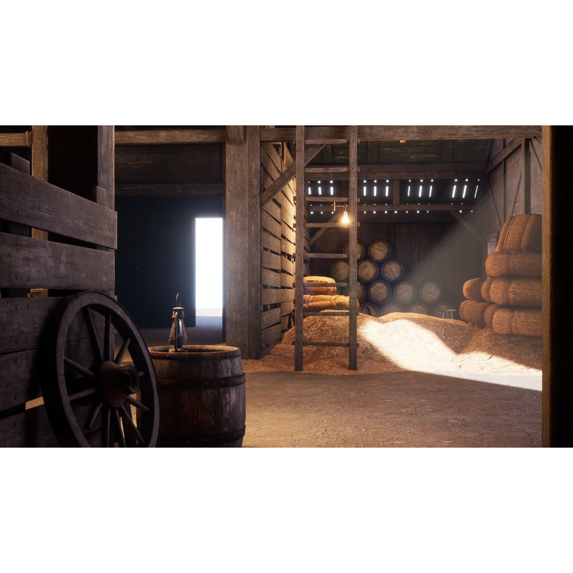 Old West Barn 3D Model – Low Poly PBR Asset, FBX, OBJ, Blender - View 12