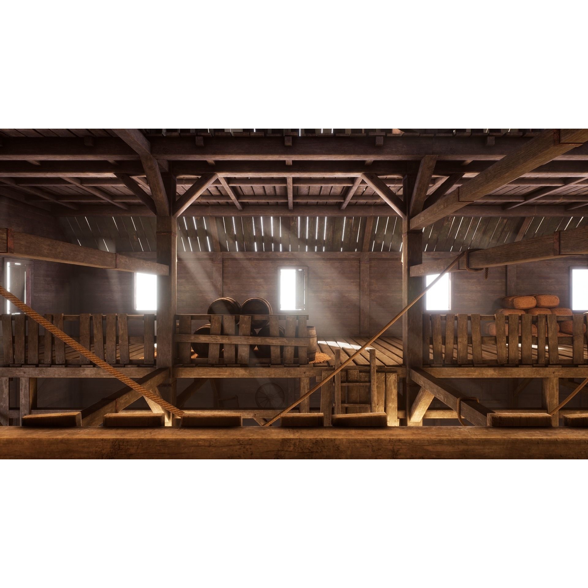 Old West Barn 3D Model – Low Poly PBR Asset, FBX, OBJ, Blender - View 14