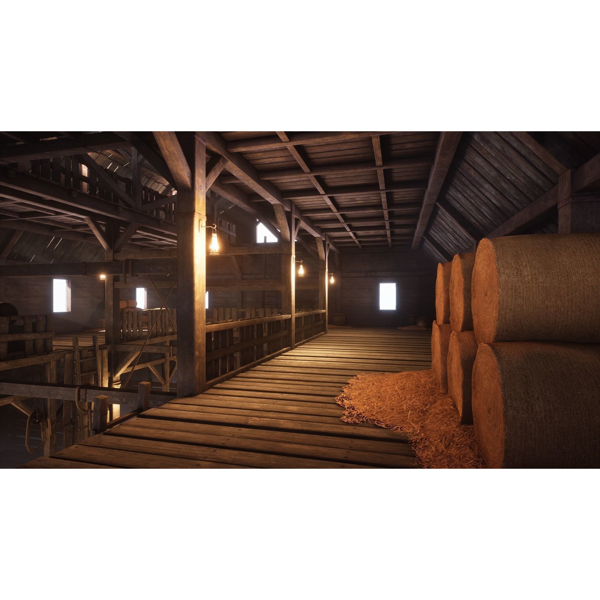Old West Barn 3D Model – Low Poly PBR Asset, FBX, OBJ, Blender - View 15