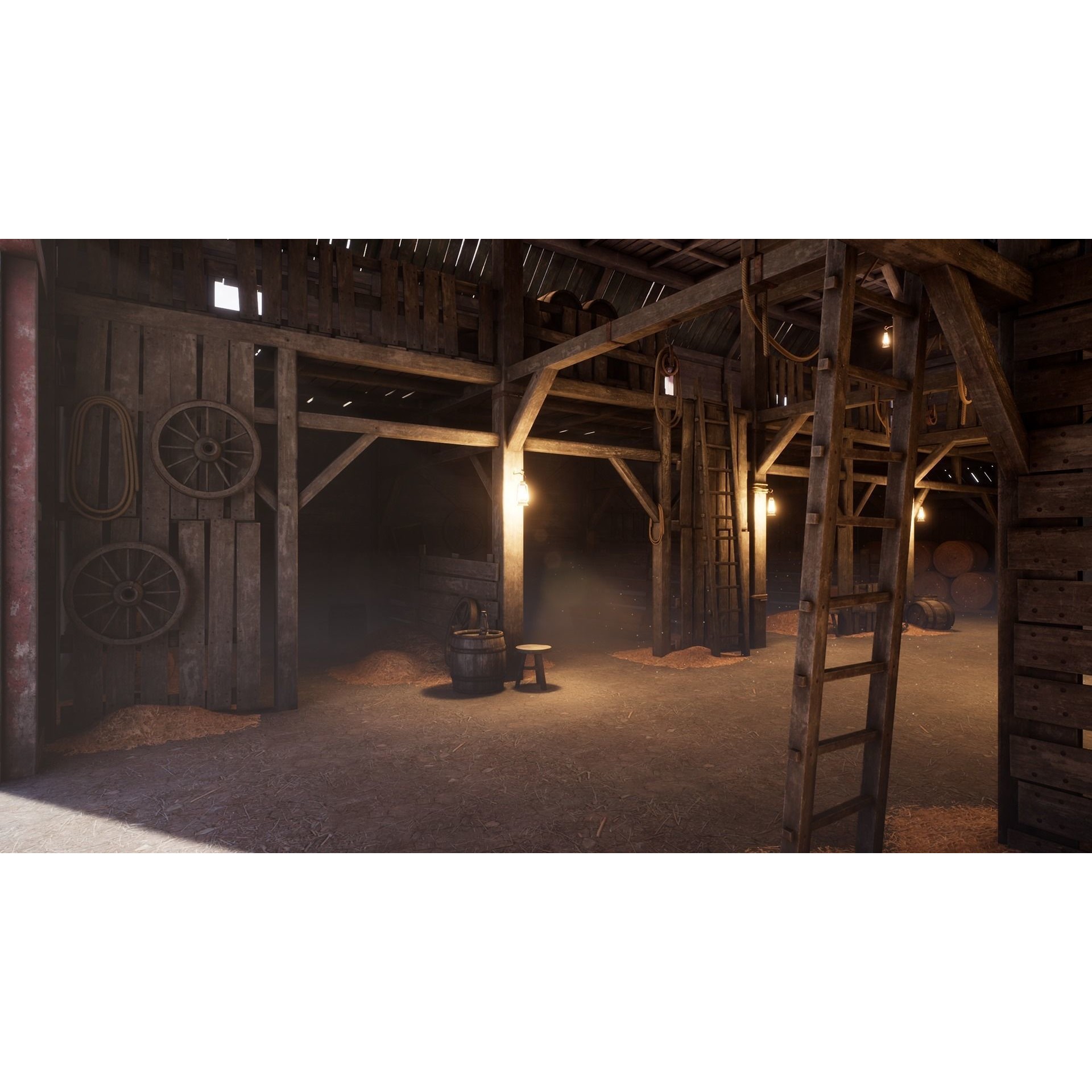 Old West Barn 3D Model – Low Poly PBR Asset, FBX, OBJ, Blender - View 4