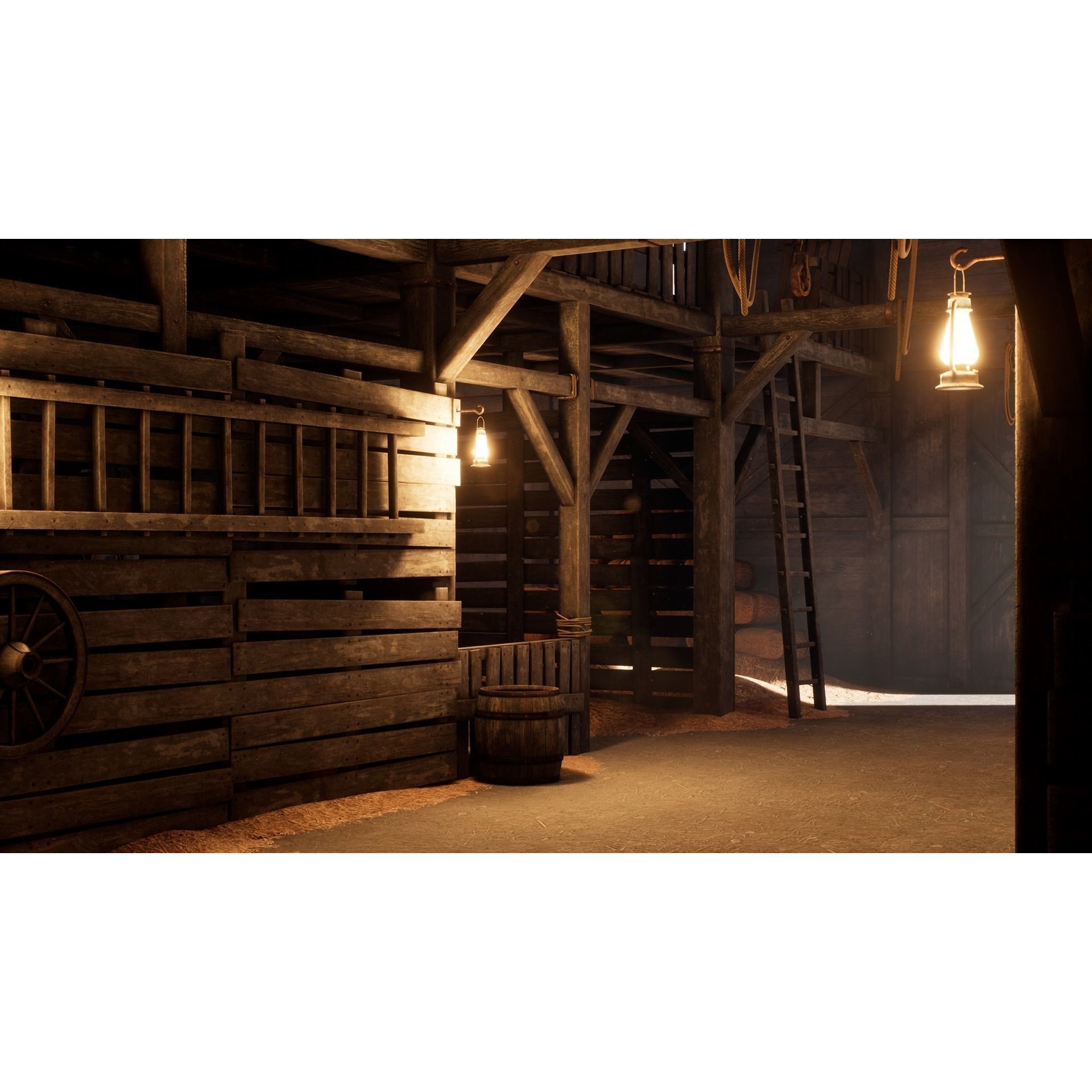 Old West Barn 3D Model – Low Poly PBR Asset, FBX, OBJ, Blender - View 6